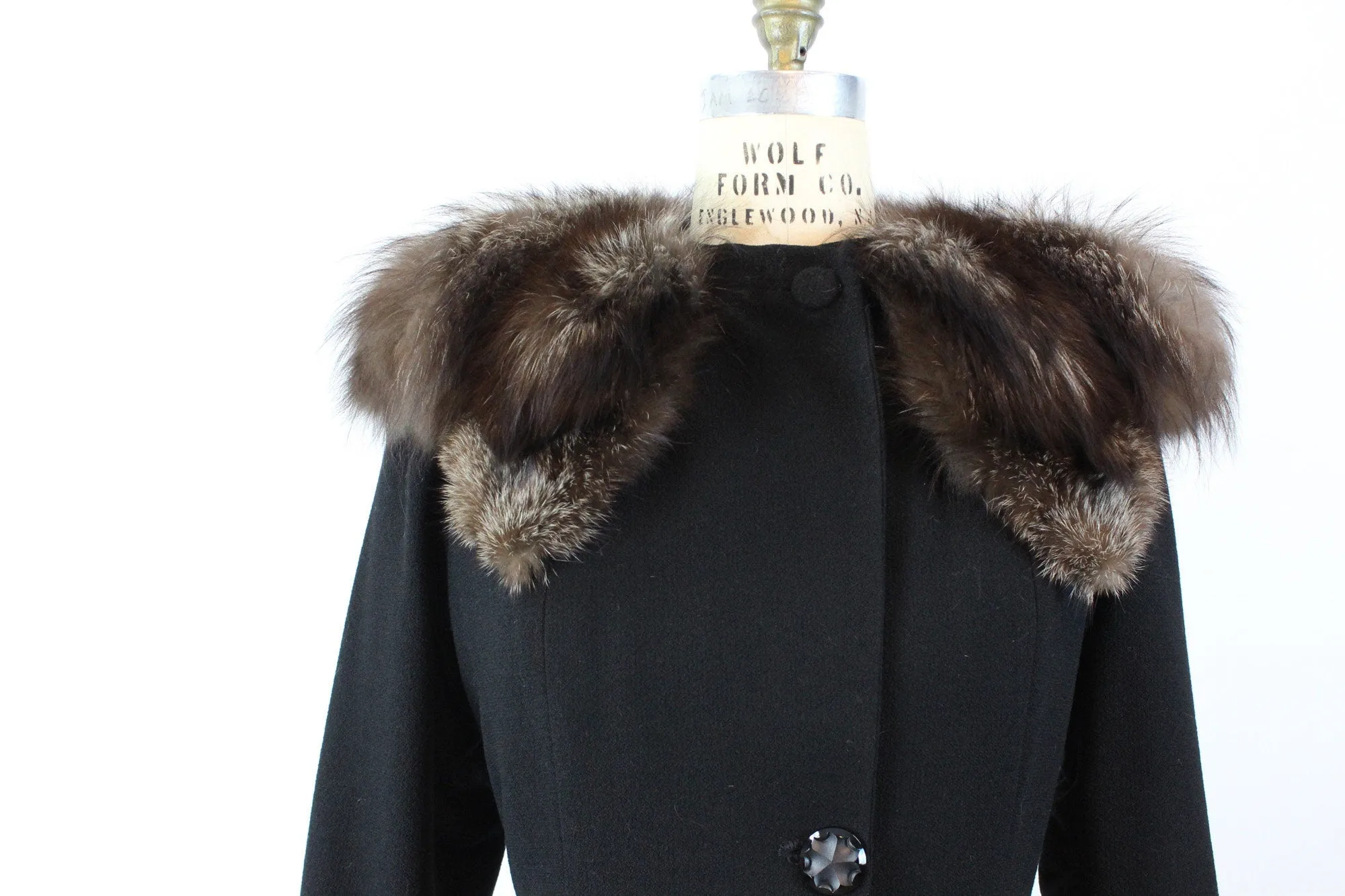 1940s FUR collar coat medium large | new winter