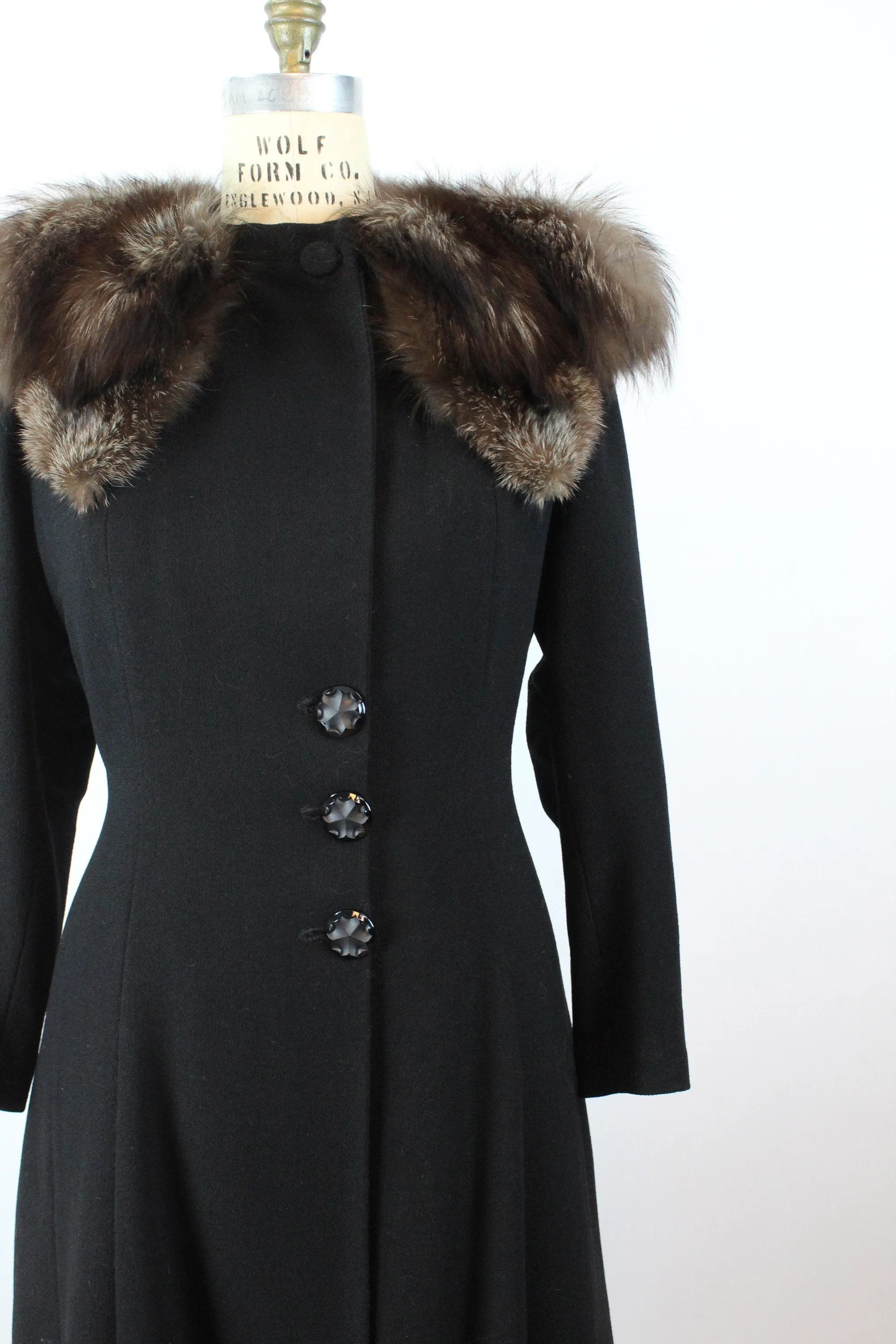 1940s FUR collar coat medium large | new winter