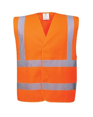 (6/Case) Class 2 Portwest Orange Hi-Vis Two Band & Brace Vest