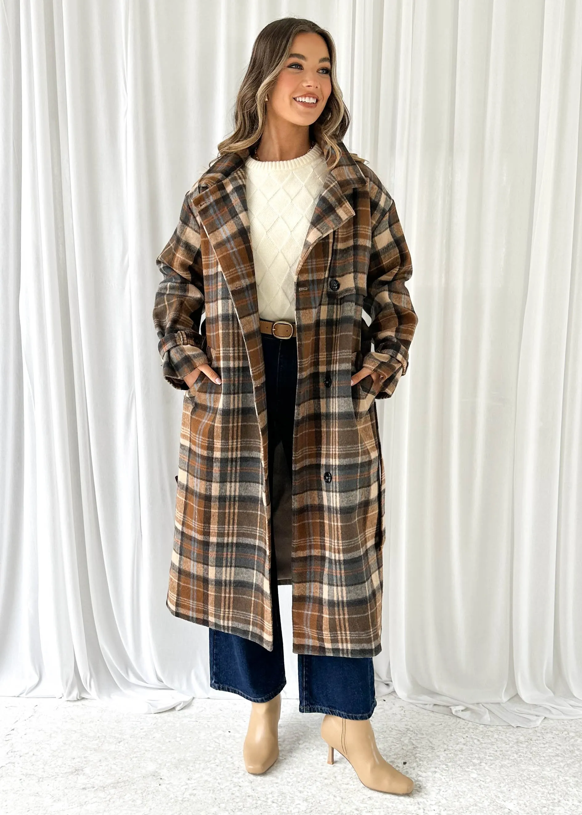 Ablo Coat - Brown Check