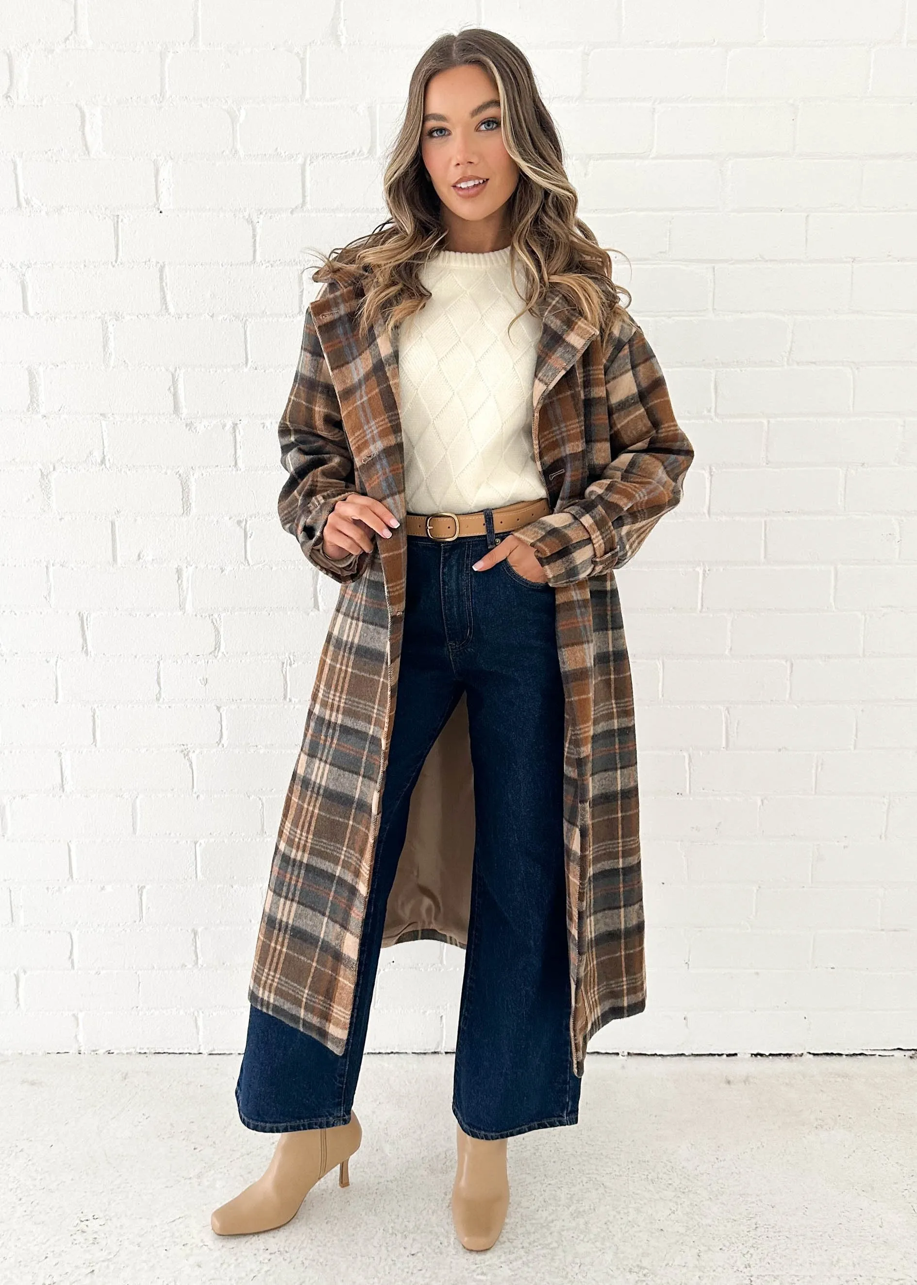 Ablo Coat - Brown Check