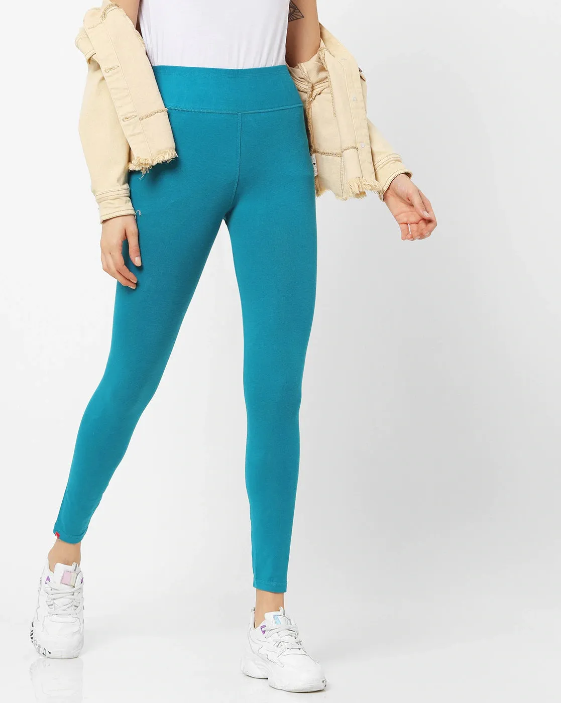 Adorna Active Leggings - Teal Green