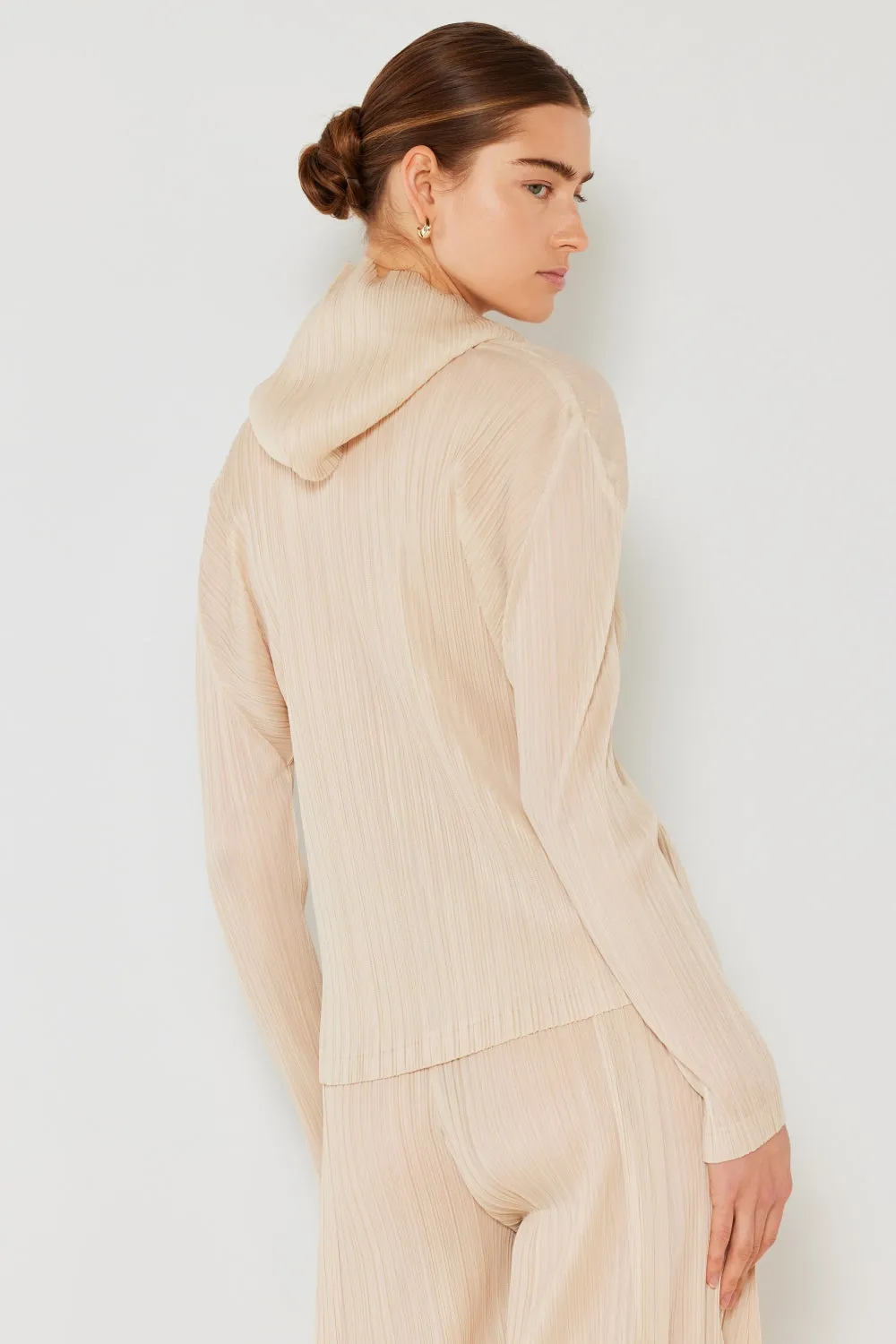 Allma - Pleated Hood Jacket with 2 Way Zipper - Marina West - Exclusively Online