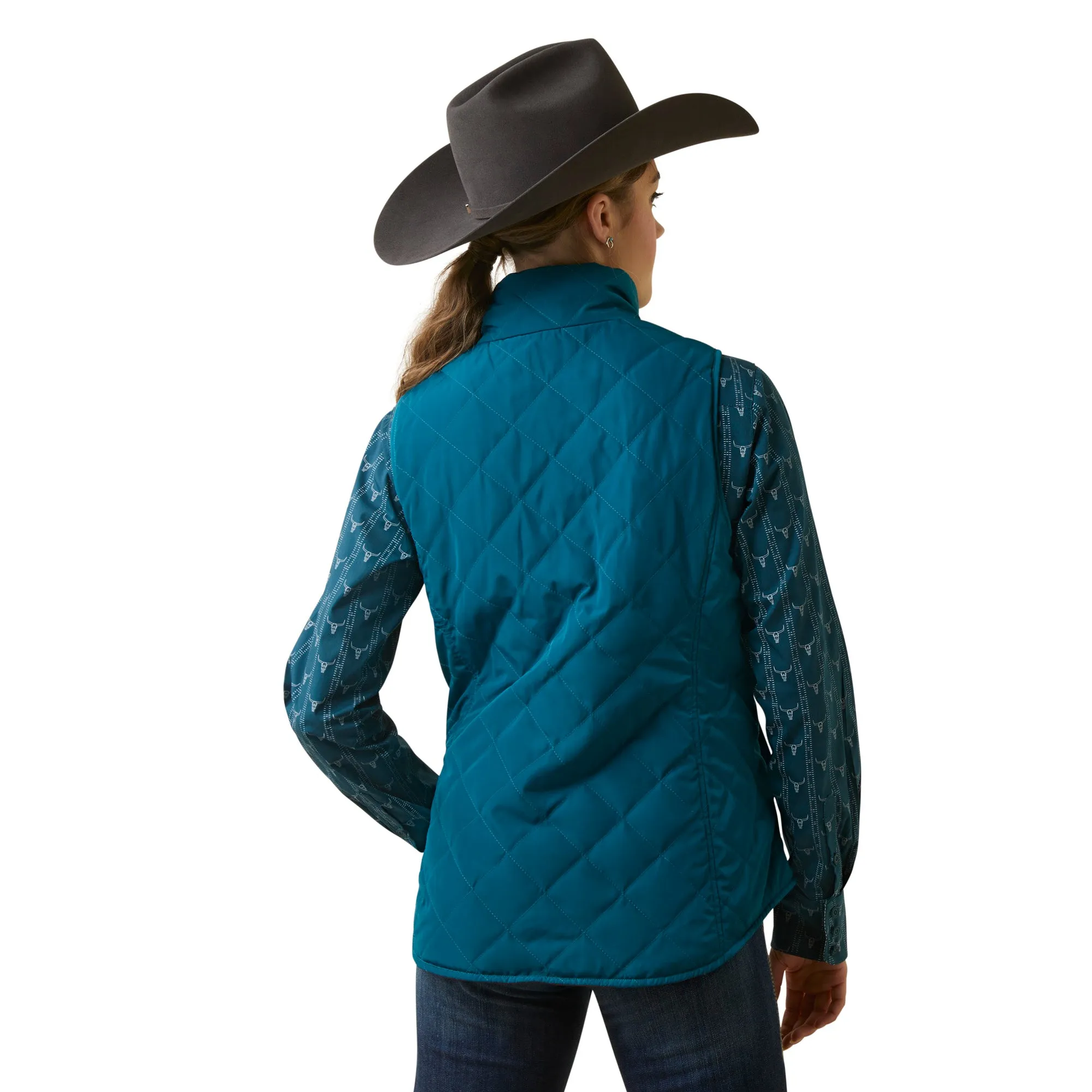 Ariat Ladies Dilon Reversible Deep Lagoon Insulated Vest 10046641