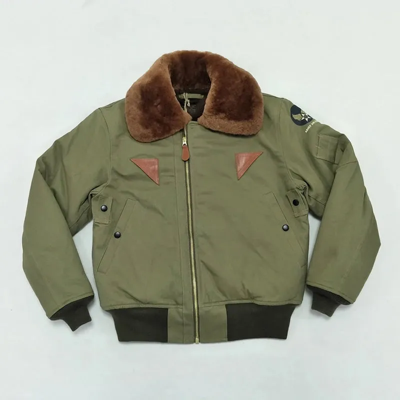 B-15A Flight Jacket Fur Collar Bomber Jacket - Military Style