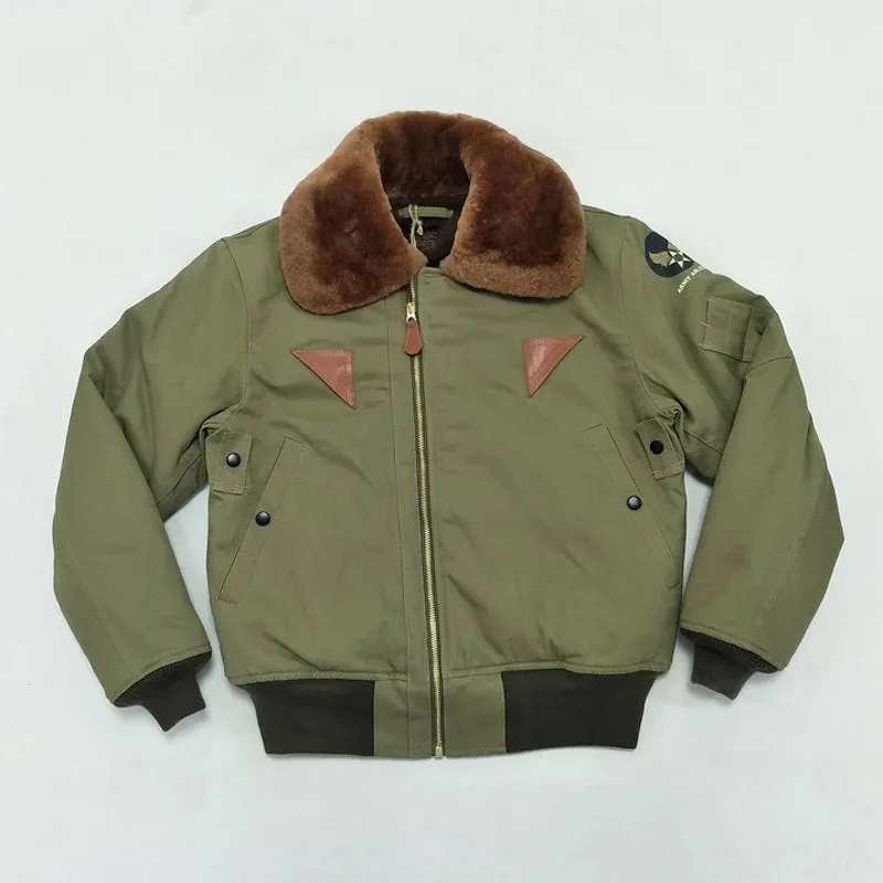 B-15A Flight Jacket Fur Collar Bomber Jacket - Military Style