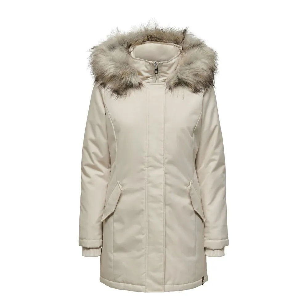 Beige Polyester Jackets & Coat