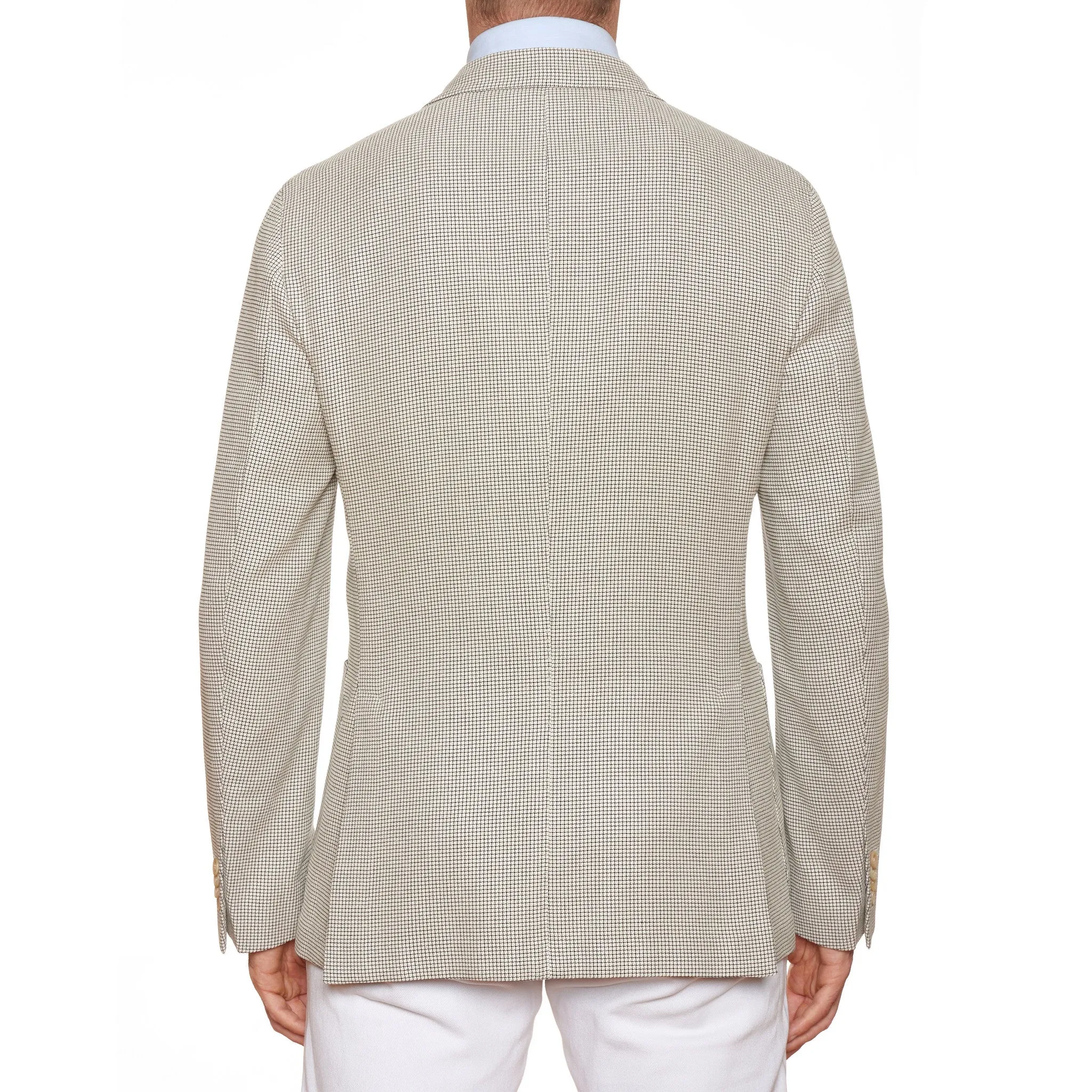 BOGLIOLI "K. Jacket" Beige Jacquard Silk-Cotton Unlined Jacket EU 46 NEW US 36