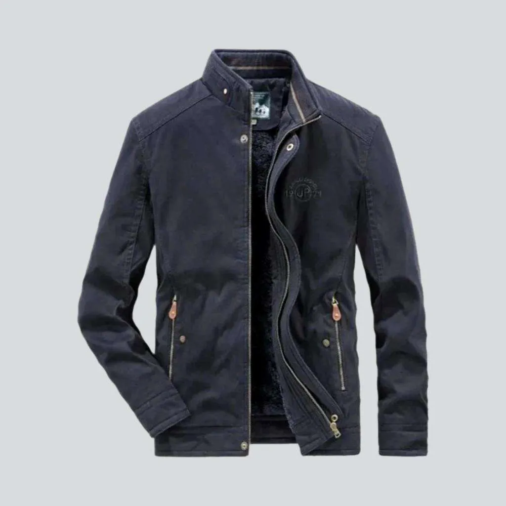 Bomber color denim jacket for men