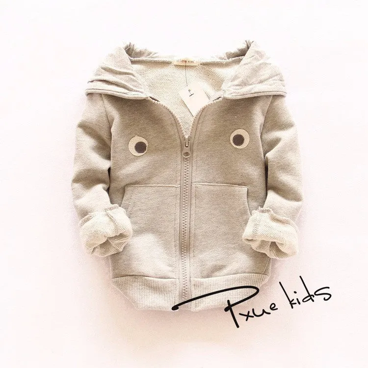 Boys and girls Coats Rabbit style cotton coat Unisex children hoodies - Free Shipping to N.A.