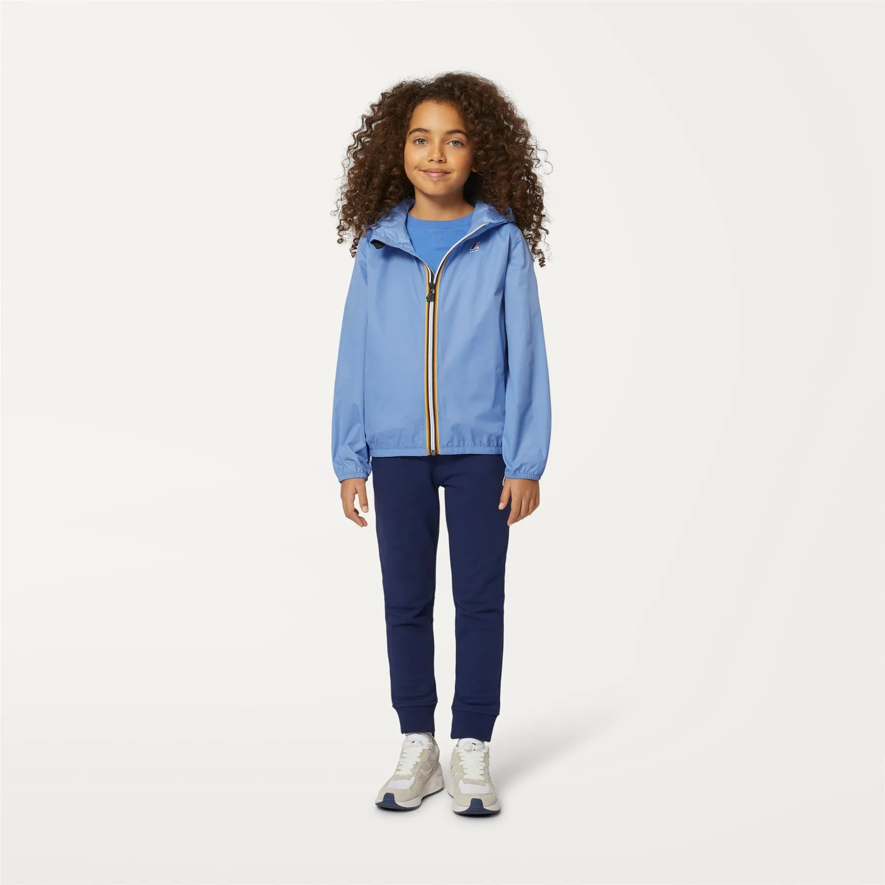 Claude - Kids Packable Full Zip Rain Jacket in AZURE DK