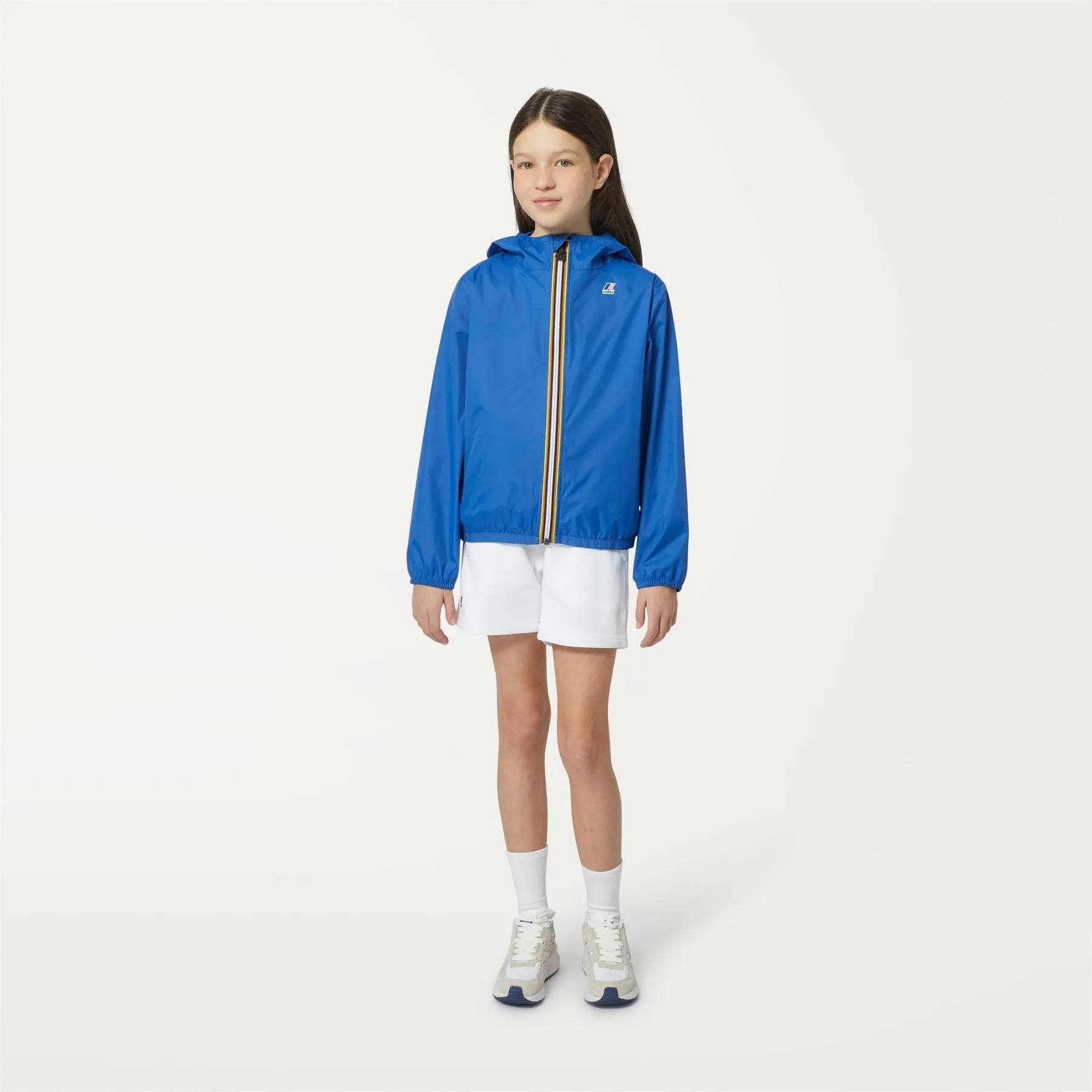 Claude - Kids Packable Full Zip Rain Jacket in Blue Royal Marine