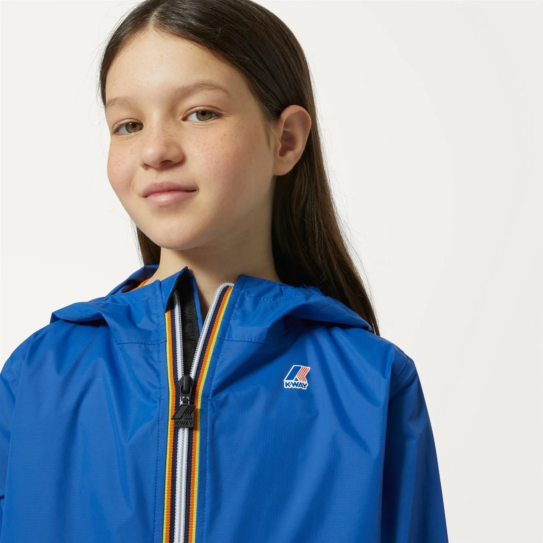 Claude - Kids Packable Full Zip Rain Jacket in Blue Royal Marine