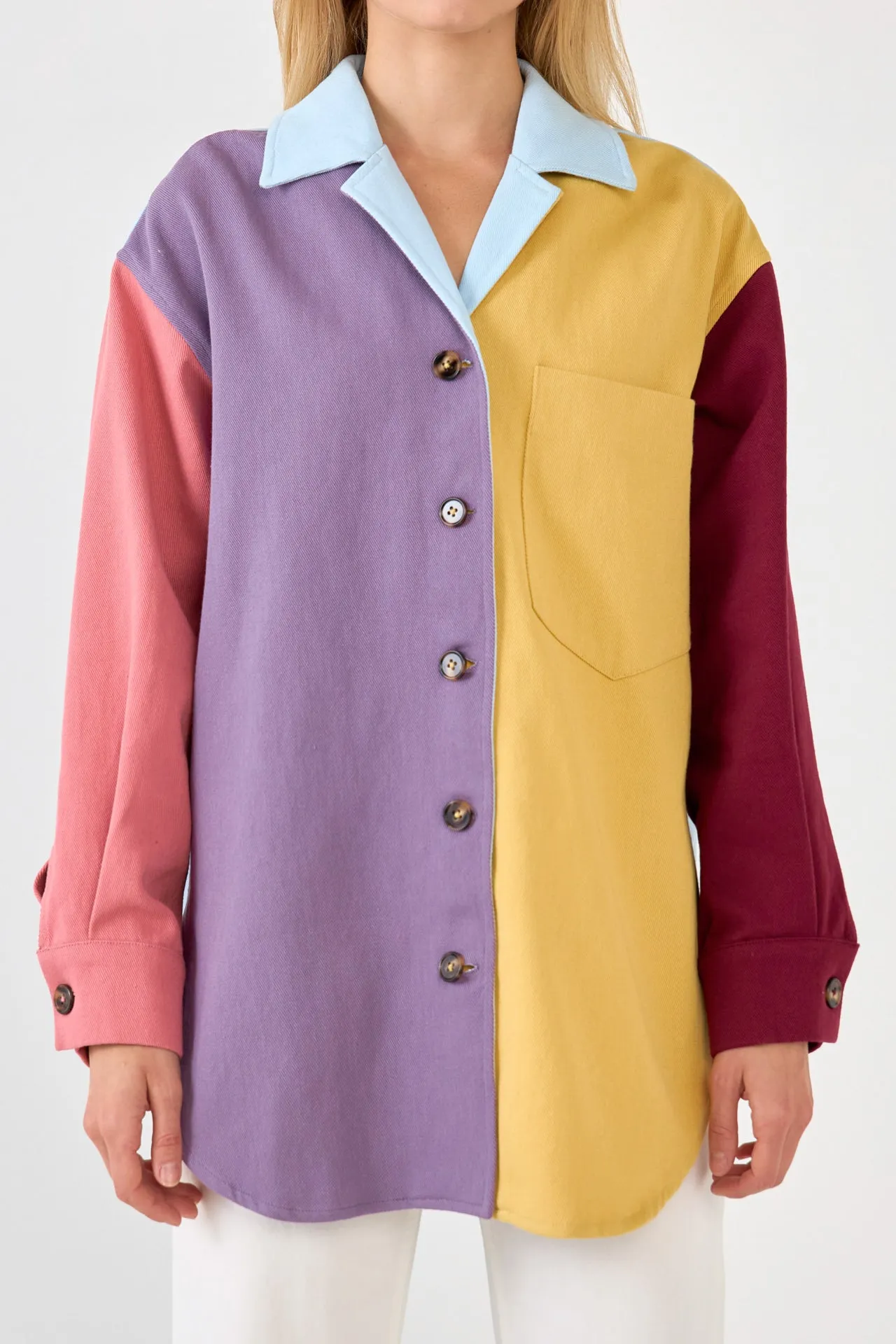 Color Block Shirts Jacket