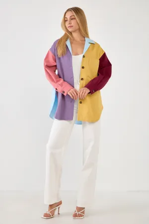 Color Block Shirts Jacket