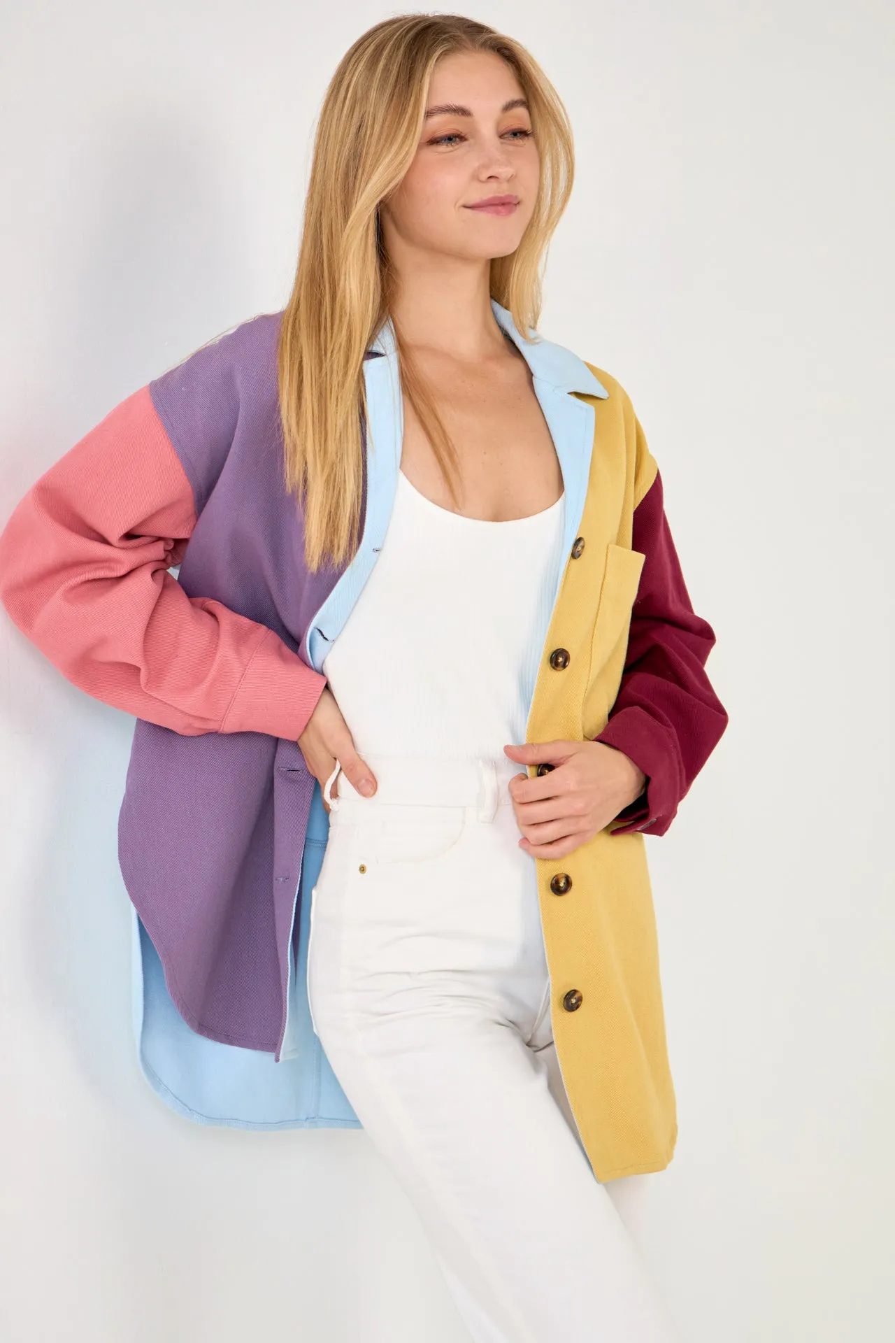 Color Block Shirts Jacket