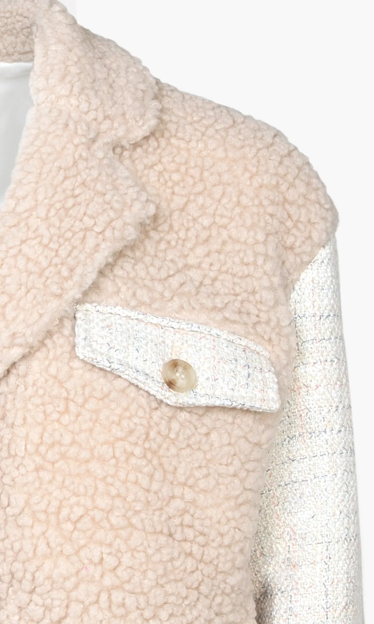 Cream Tweed Sherpa Kayla Jacket