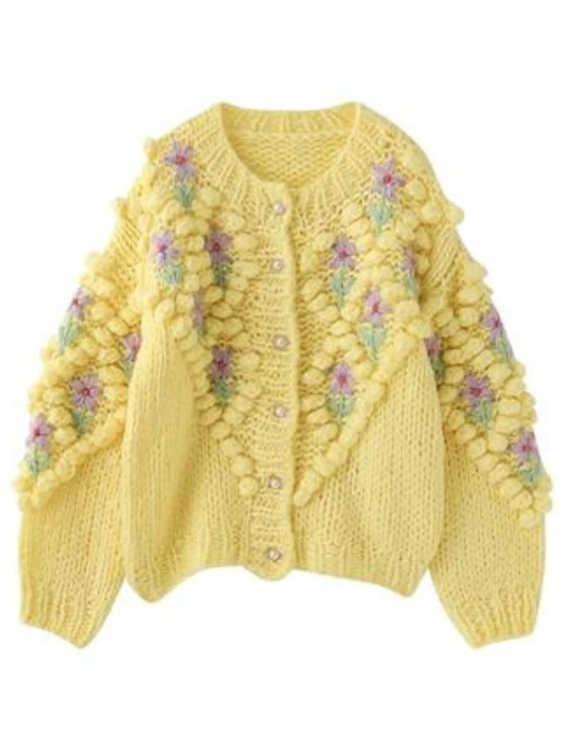 Fashionkova Cidney Handmade Floral Sweater