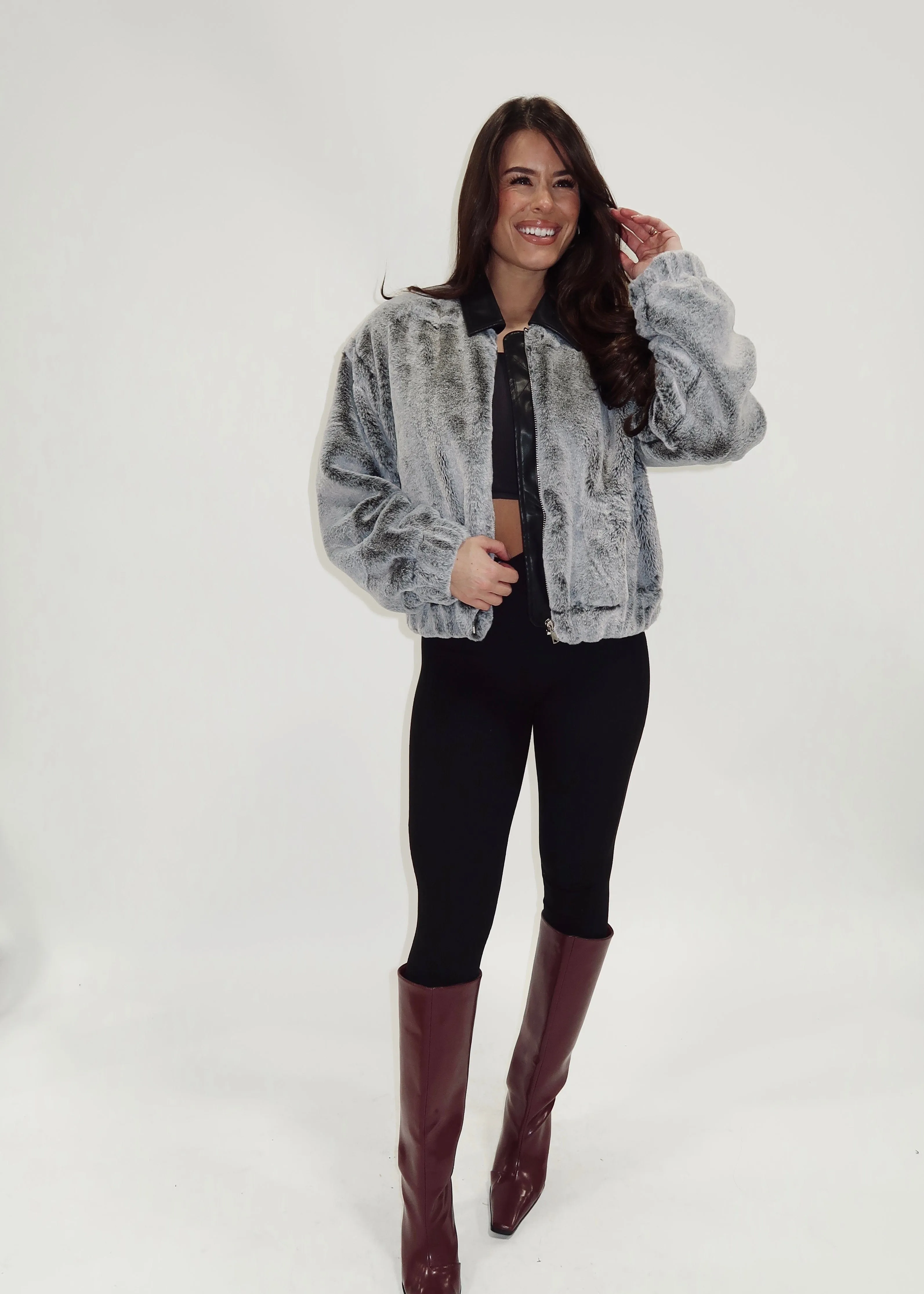 Faux Fur Bomber Jacket