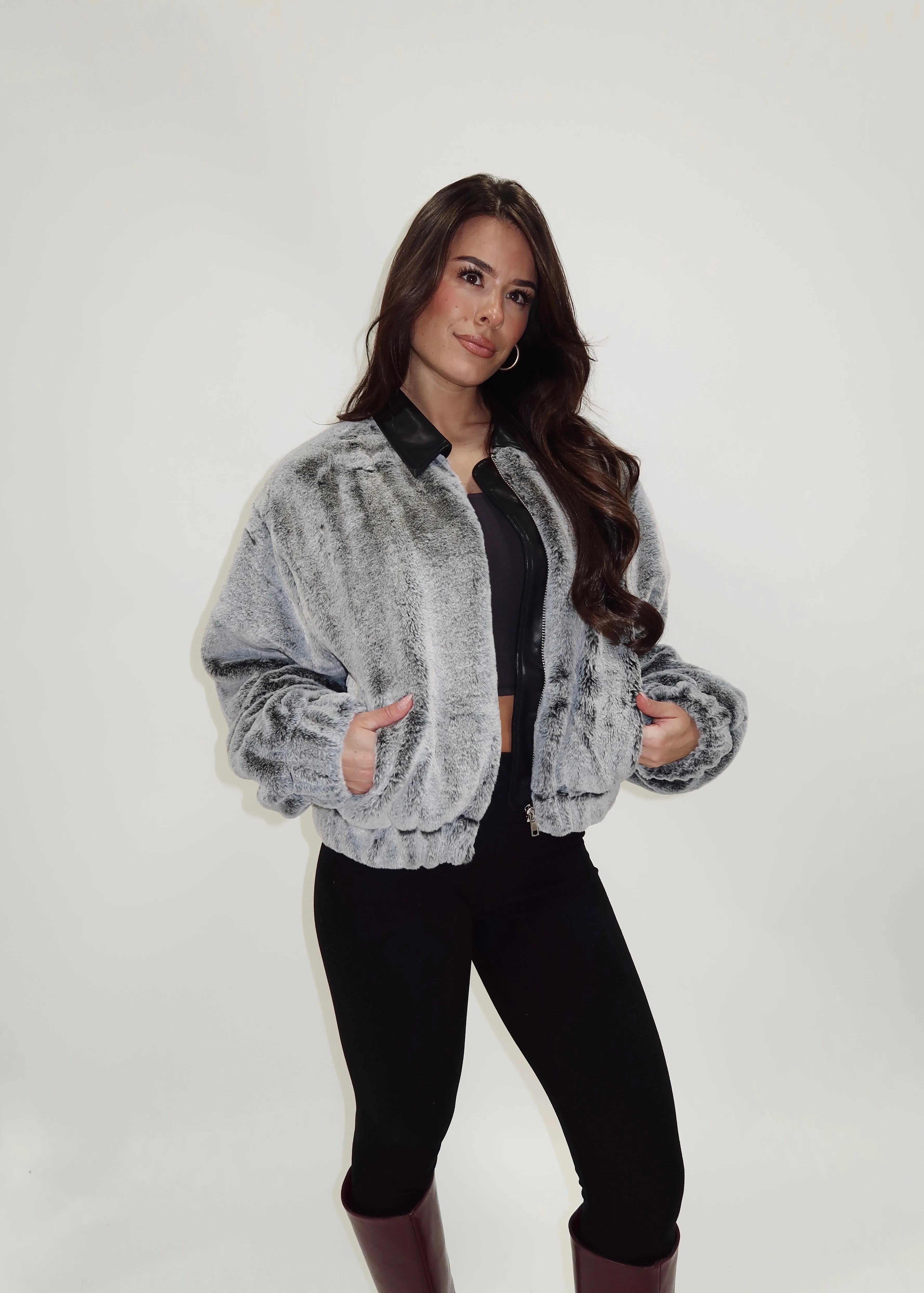 Faux Fur Bomber Jacket