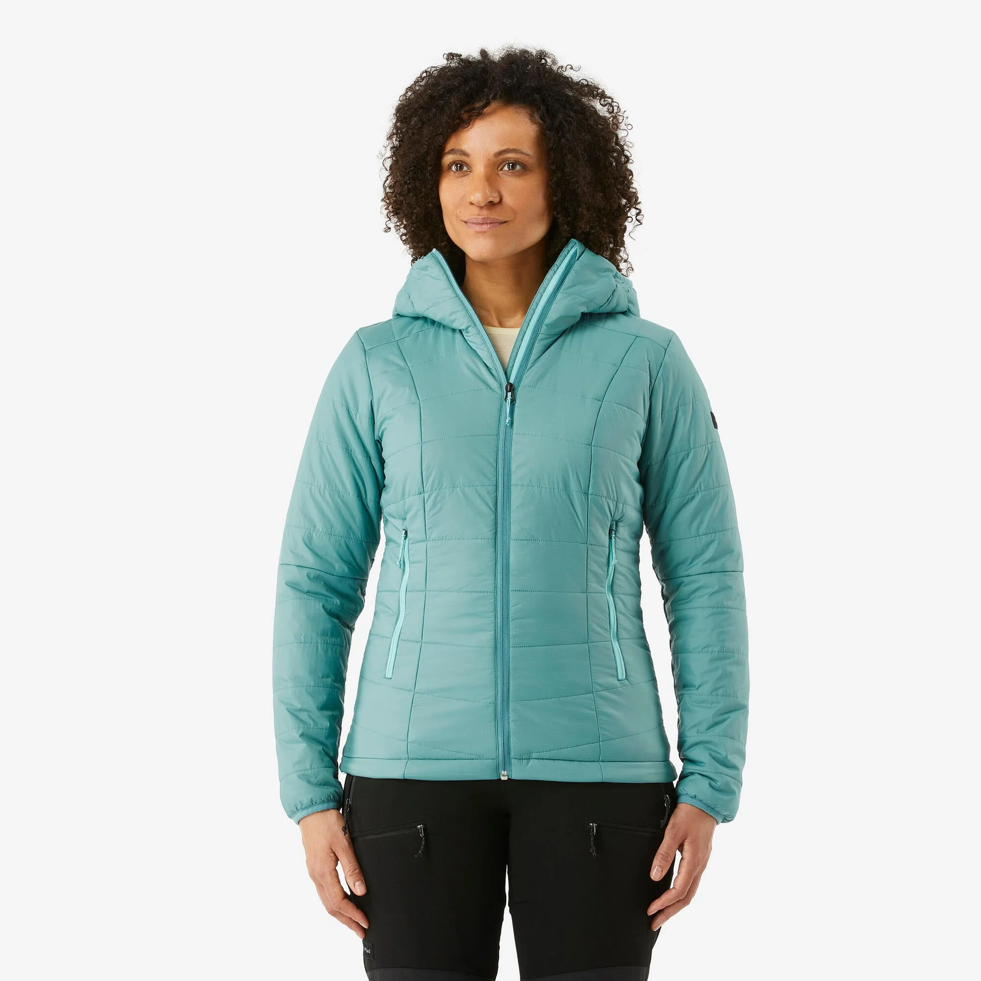 Forclaz Women's Mountain Backpacking Padded Jacket with Hood - MT100 23°F