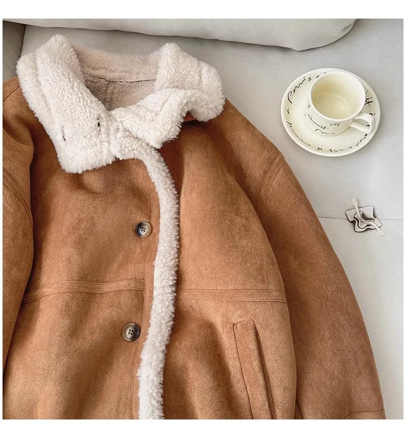 French wool coat for women winter retro warm top trend     S4932