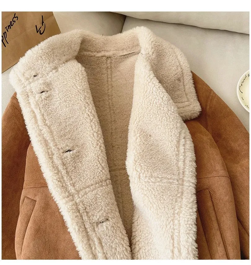 French wool coat for women winter retro warm top trend     S4932