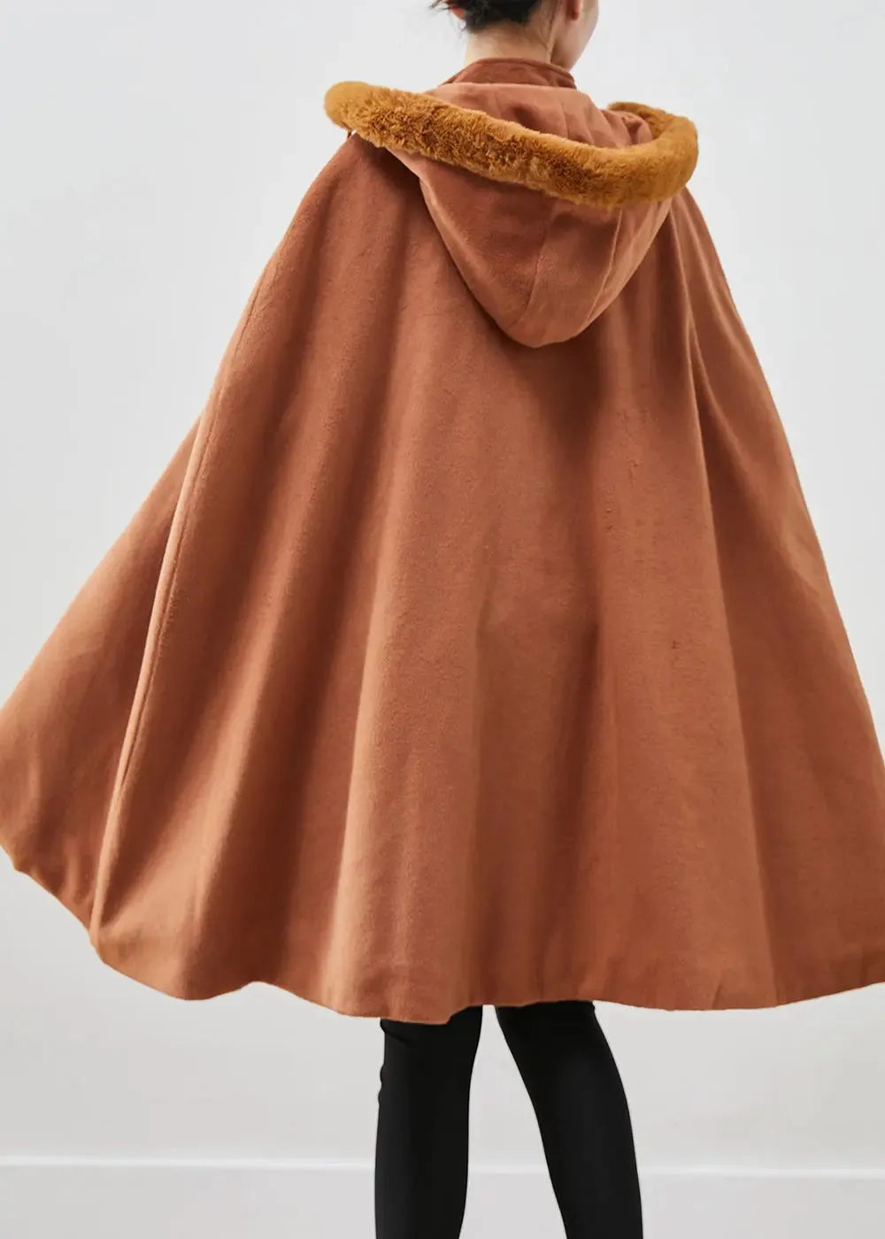 Fur Collar Warm Fleece Coat Cloak Sleeves