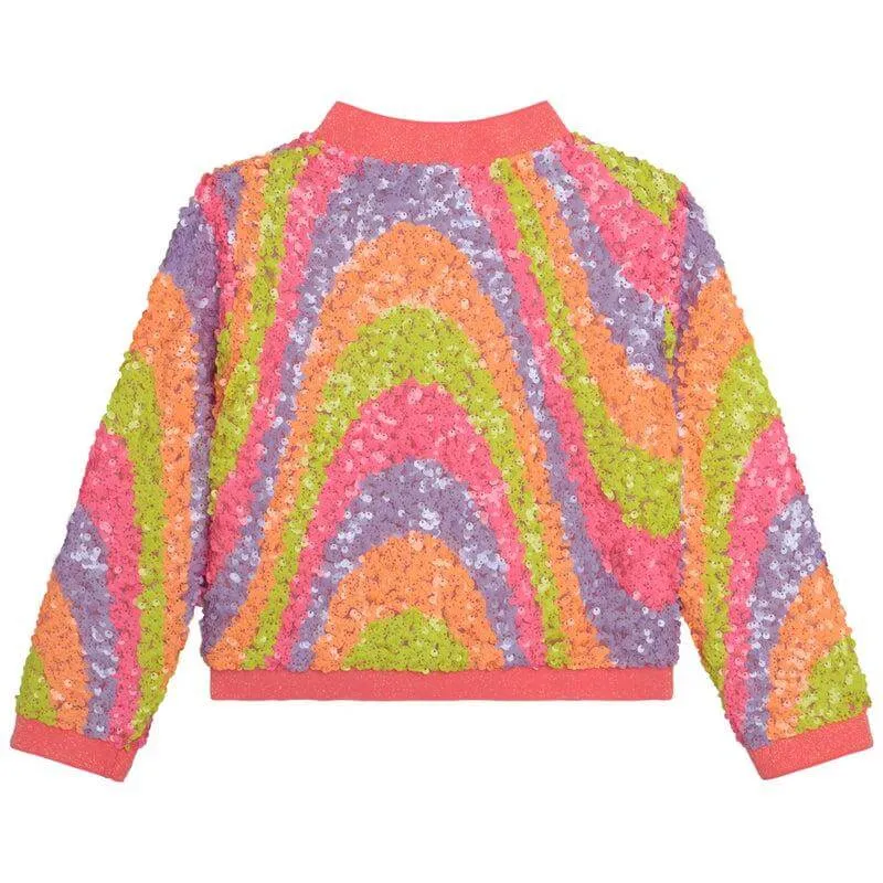 Girls Multi Coloured Sequin Jacket