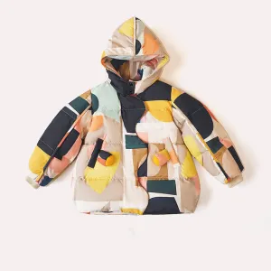 Kids Thick Mid-length Colorful Down Coat