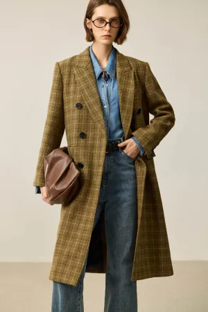 LILY Vintage Plaid Wool Coat