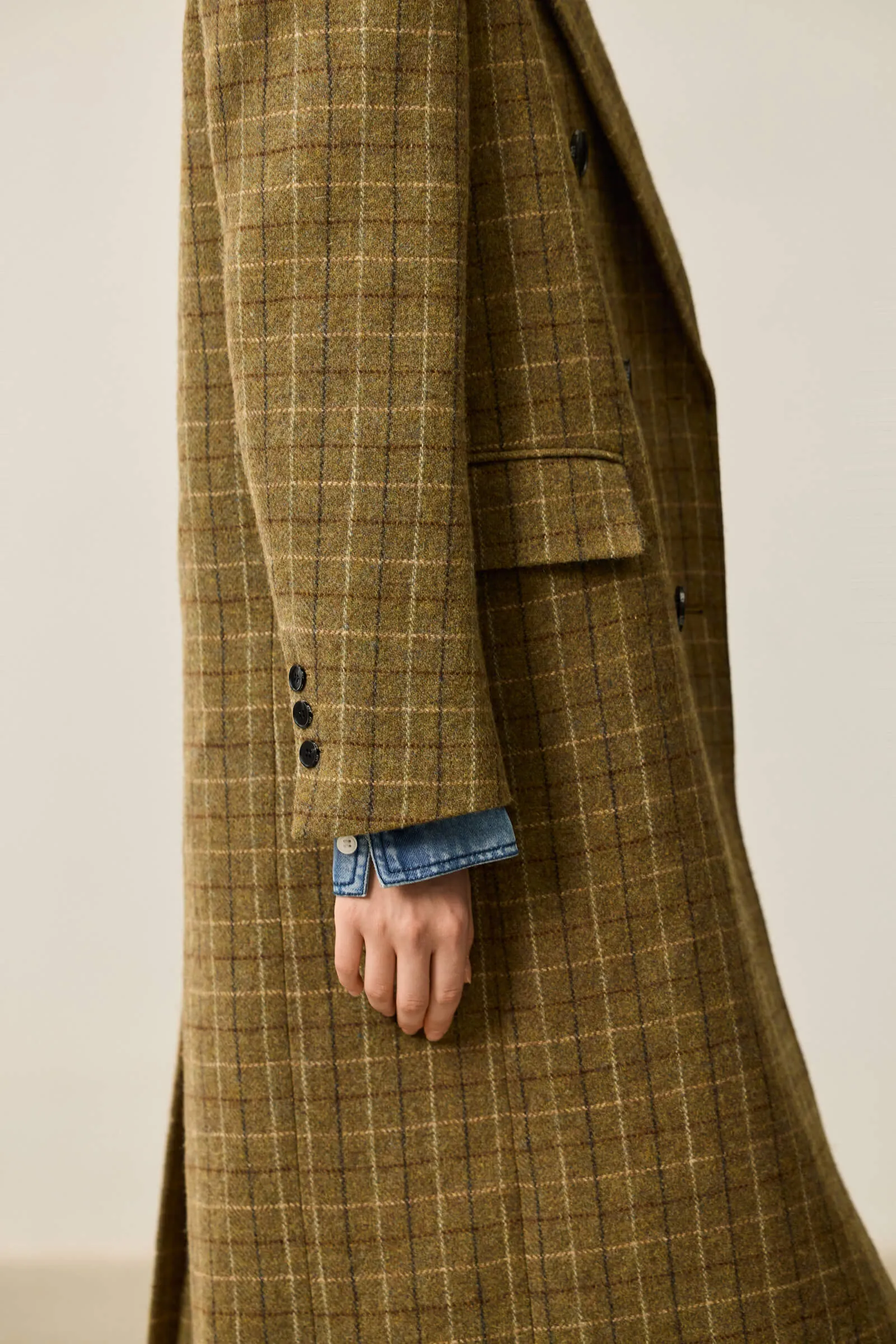 LILY Vintage Plaid Wool Coat