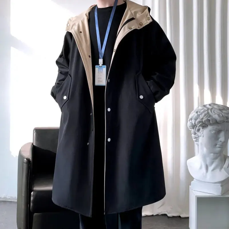 Men's British Style Coat Cloak Mid-length jacket