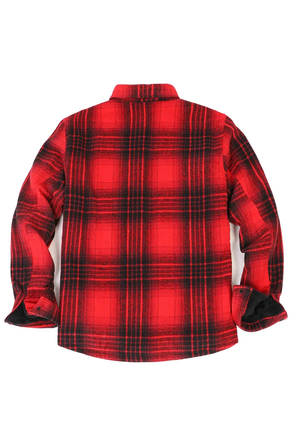 Men's Sherpa Lined Thick Flannel Shirt Jacket,Snap Plaid Flannel Jac