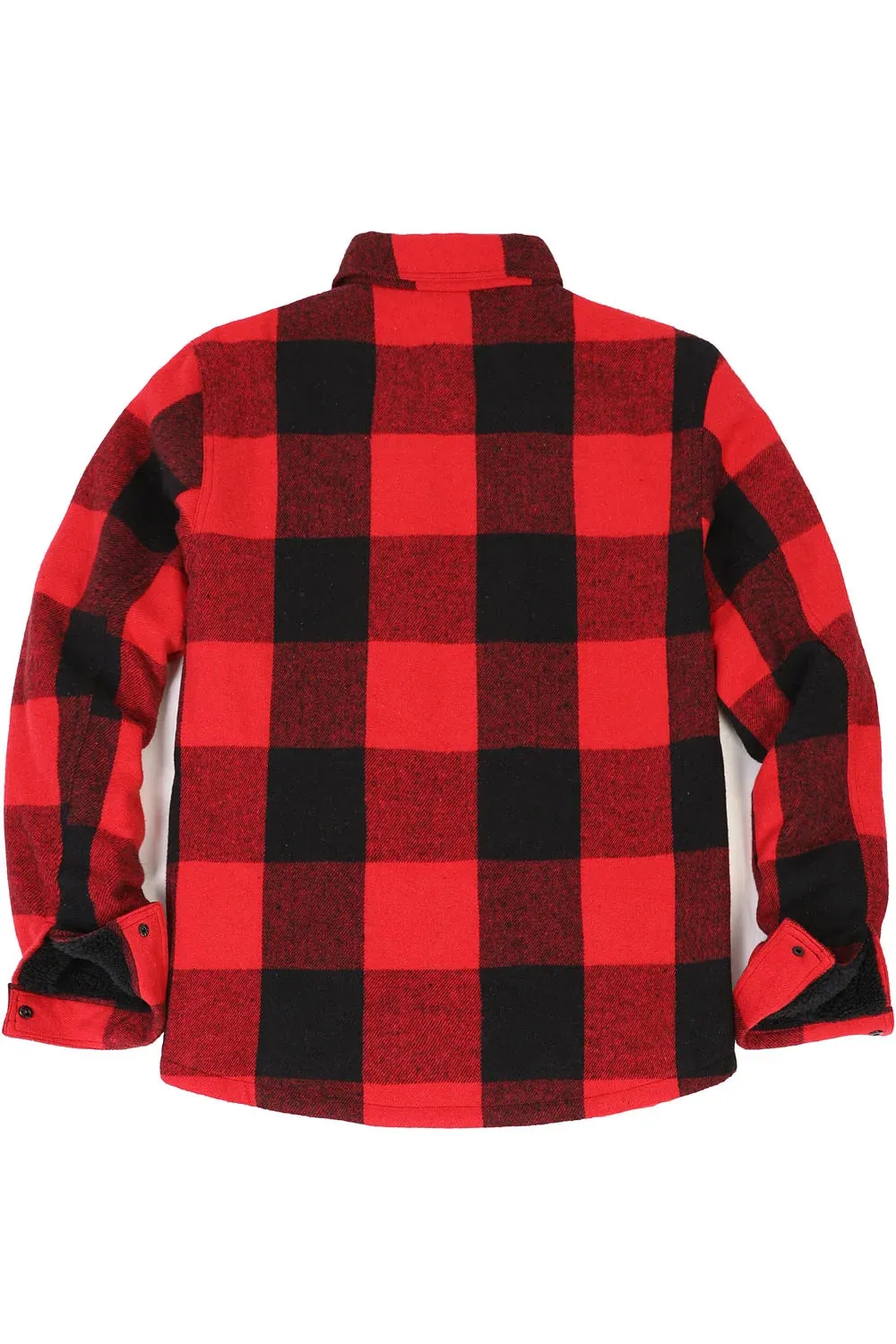 Men's Sherpa Lined Thick Flannel Shirt Jacket,Snap Plaid Flannel Jac