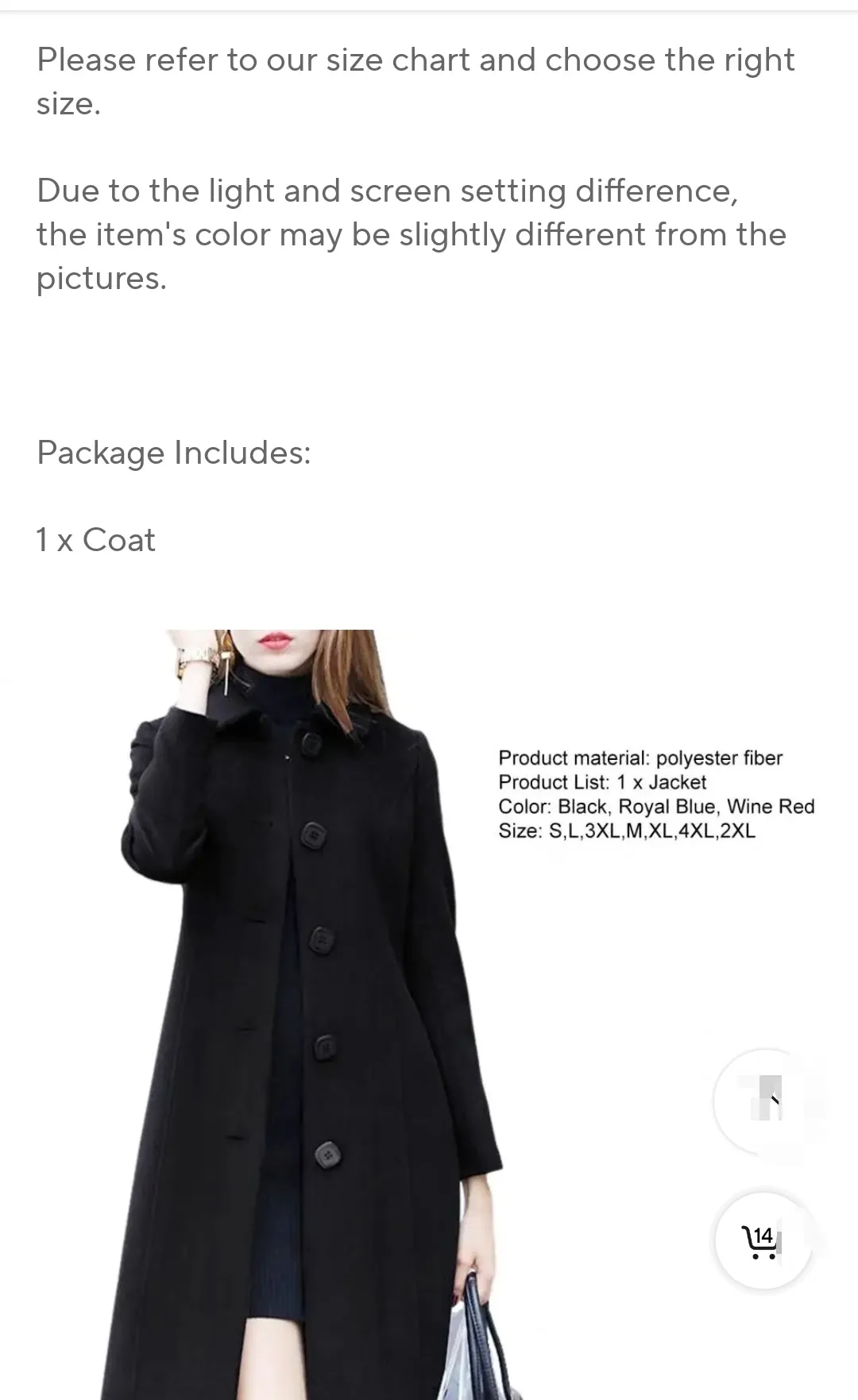 Mid Length Elegant Warm Winter Coat