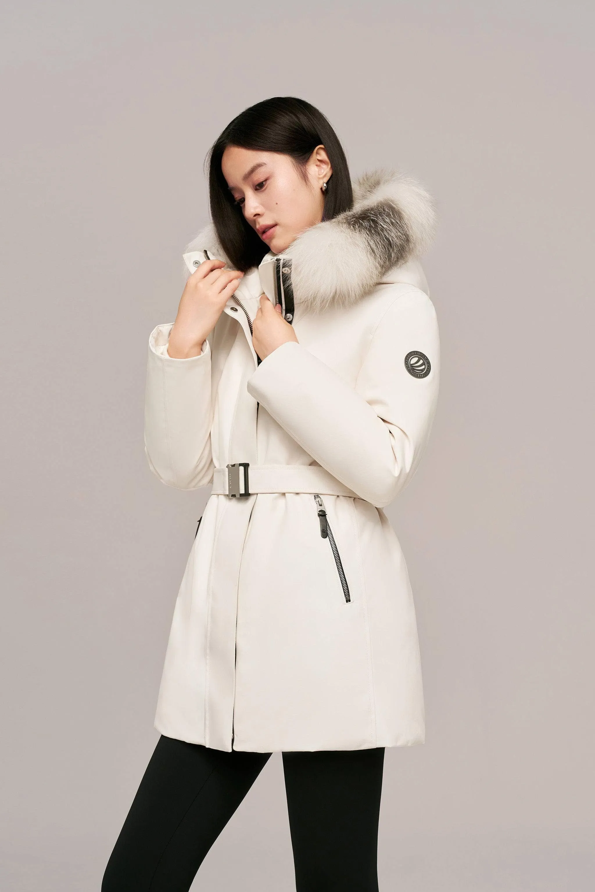 Premium business women’s mid-length goose down coat