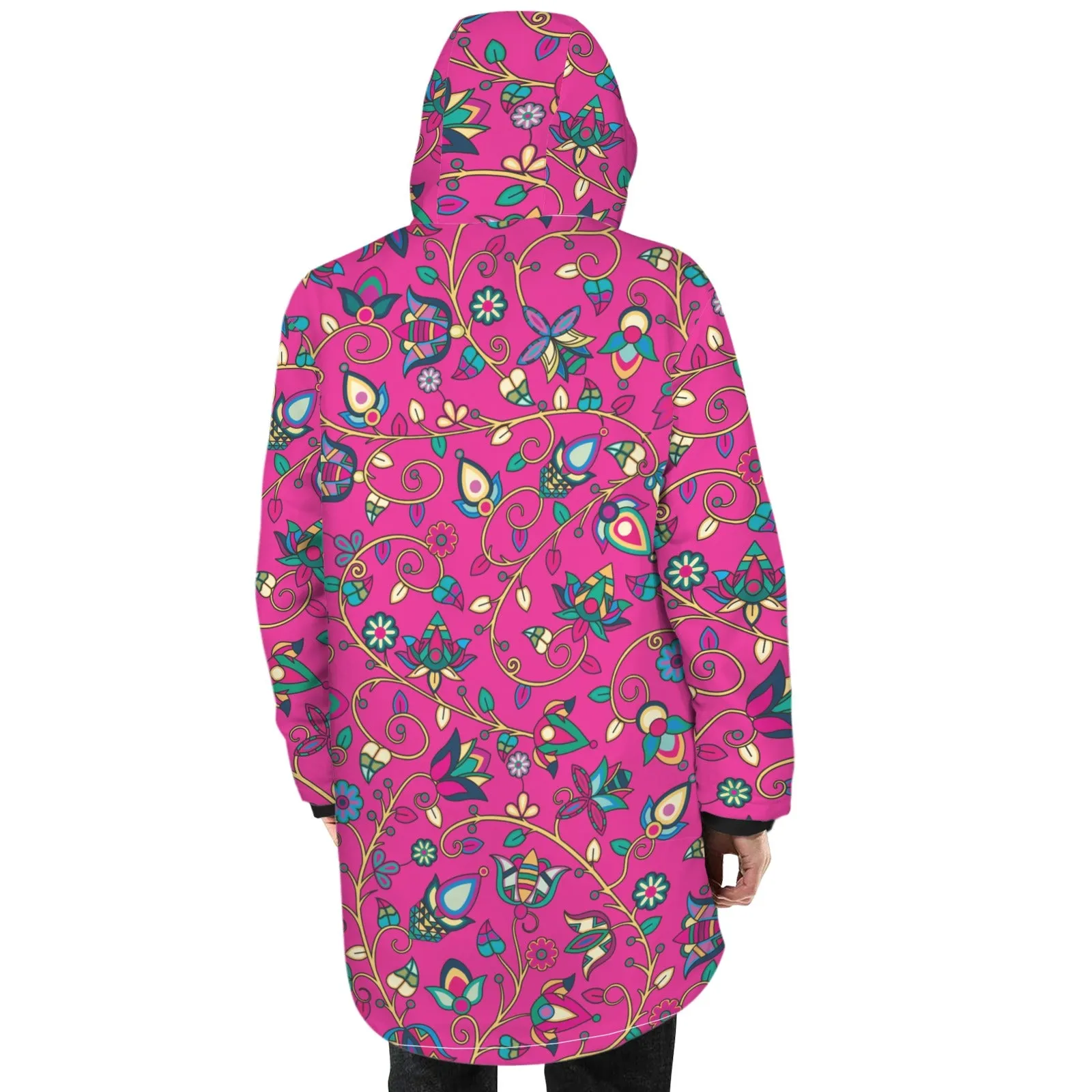 Thorny Path Pink Unisex Sherpa Lined Hooded Coat