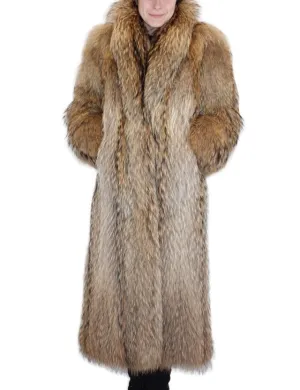 Vintage Natural Finnish Raccoon Fur Coat -M/L | Thick Fur!