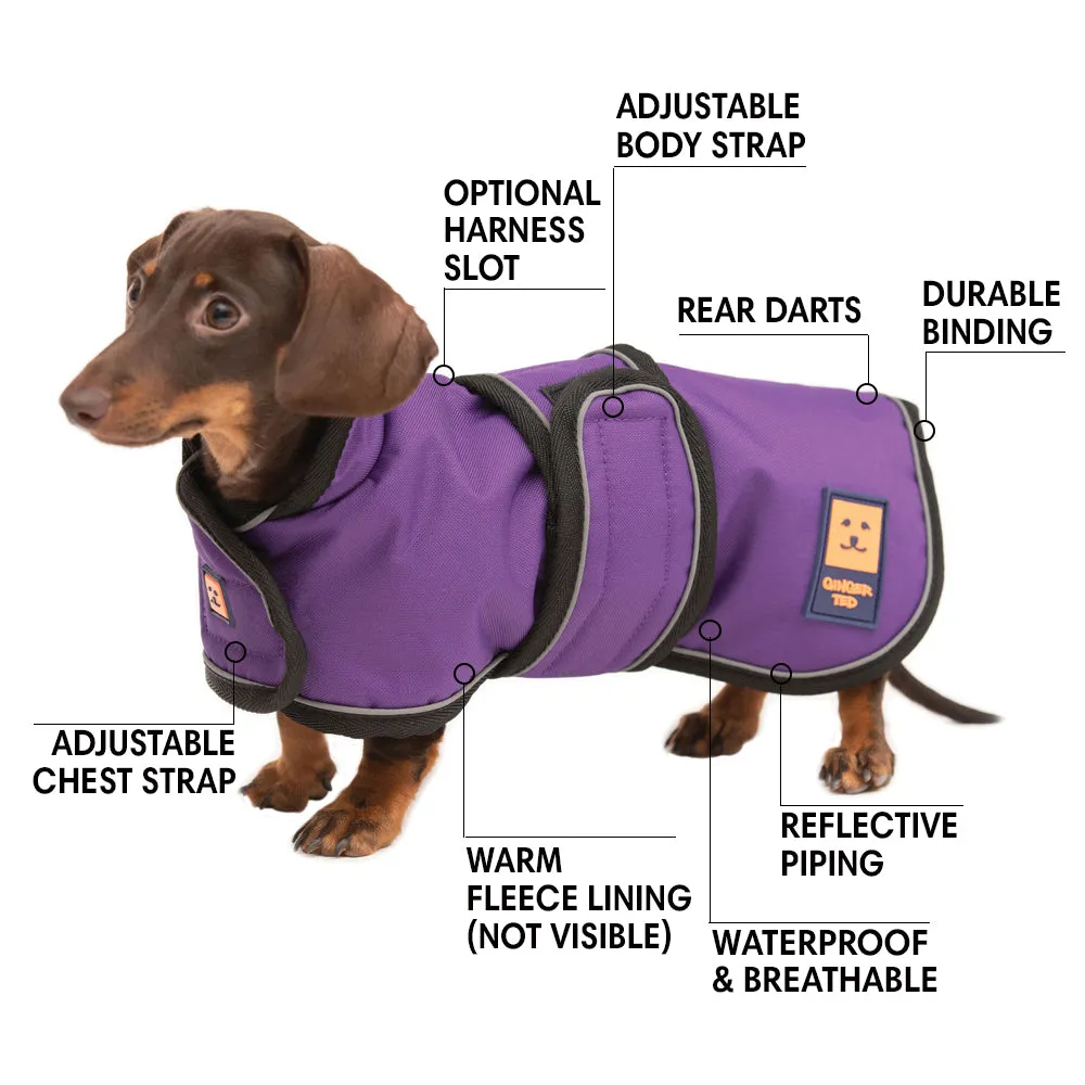 Waterproof Shower Dachshund Dog Coat with Warm Lining