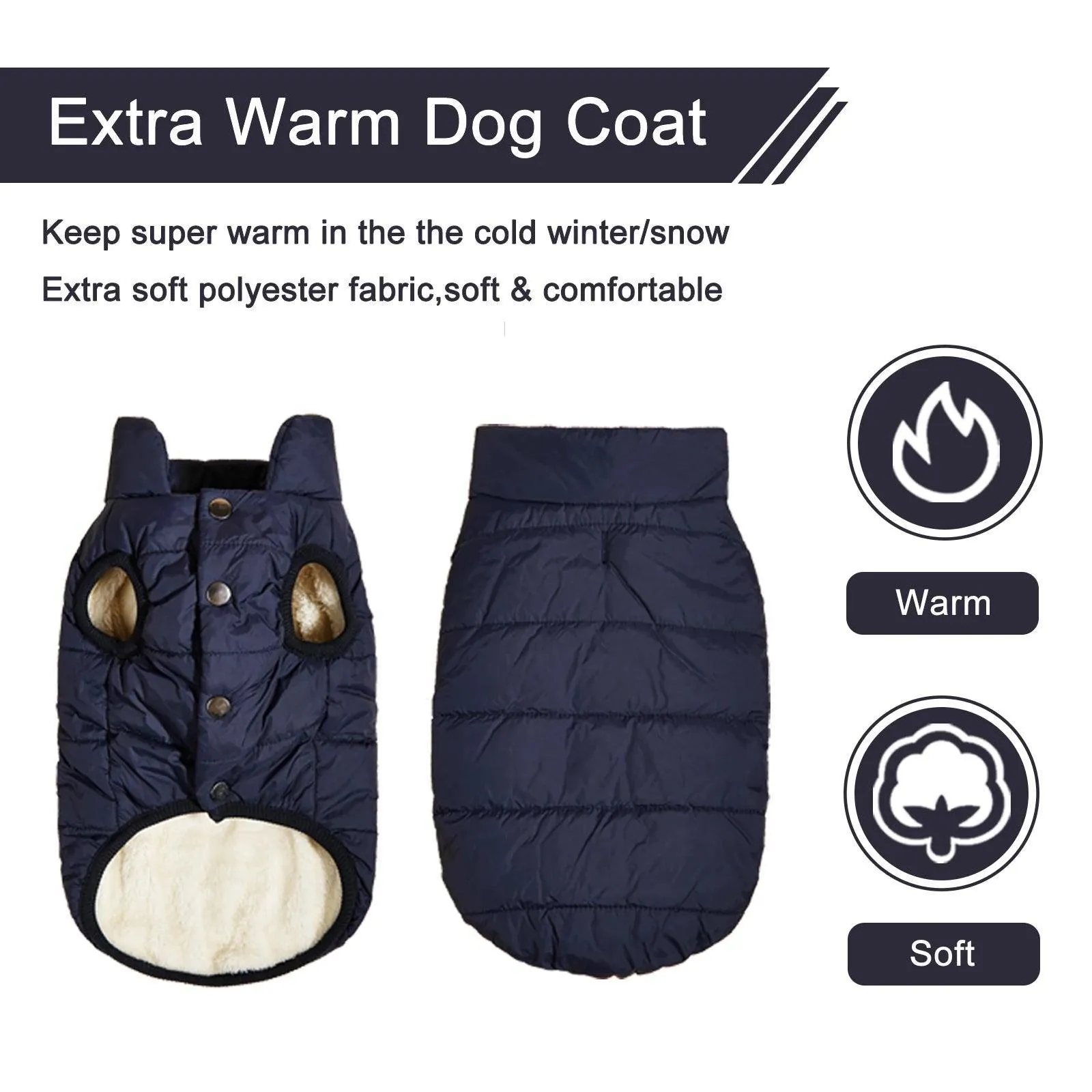 Winter Pup Warmer: Cozy Fleece Dog Jacket for Cold Weather Styling