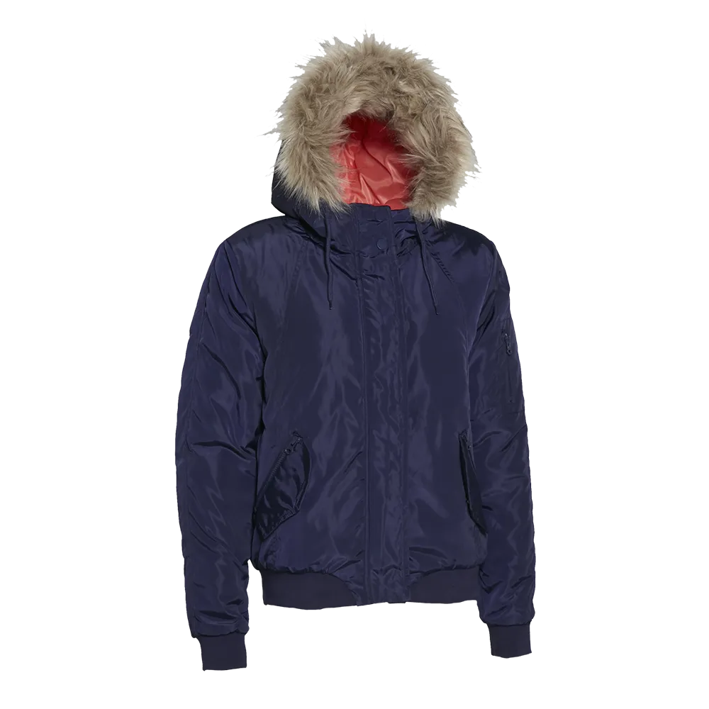 Women’s Padded Jacket With Faux Fur Trim