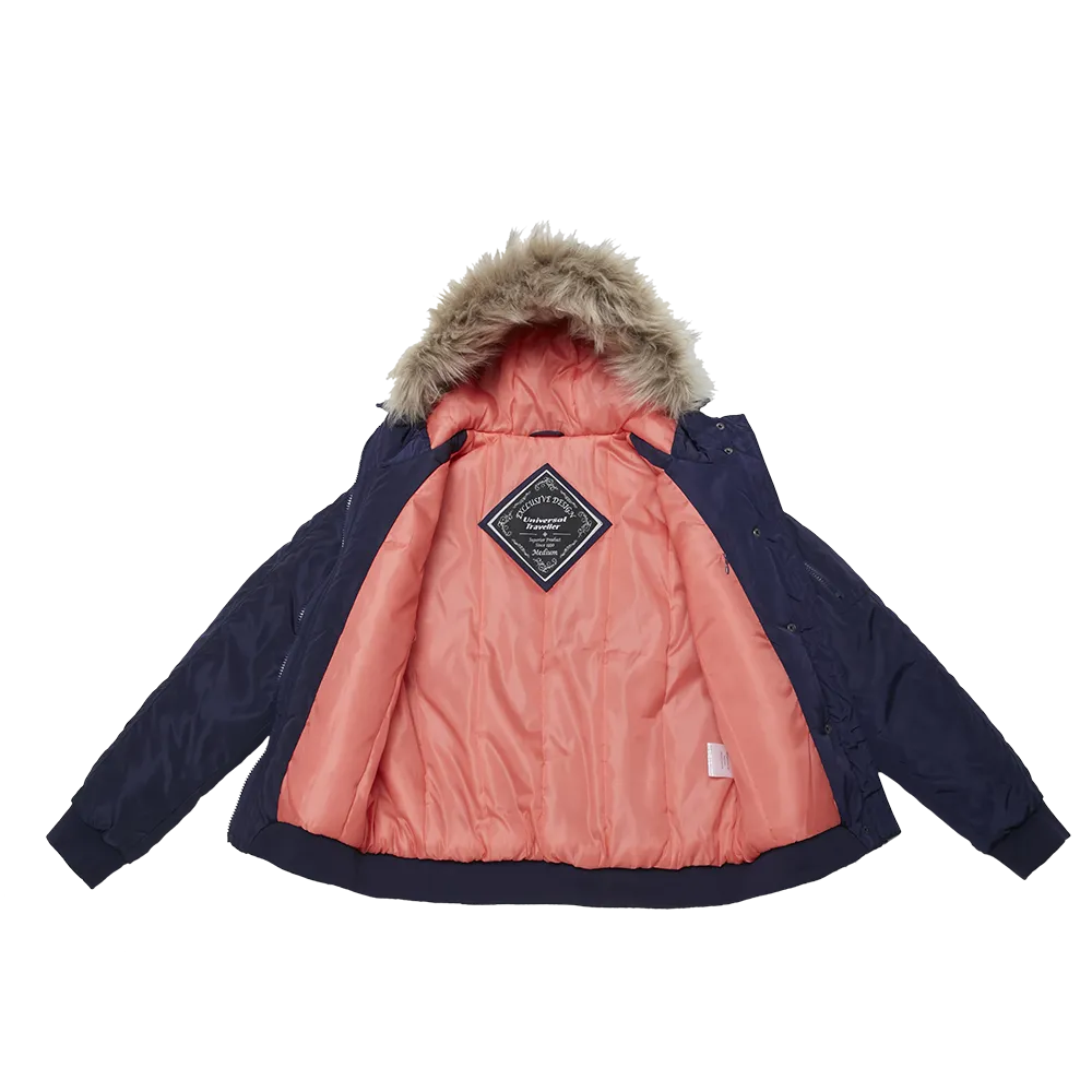 Women’s Padded Jacket With Faux Fur Trim