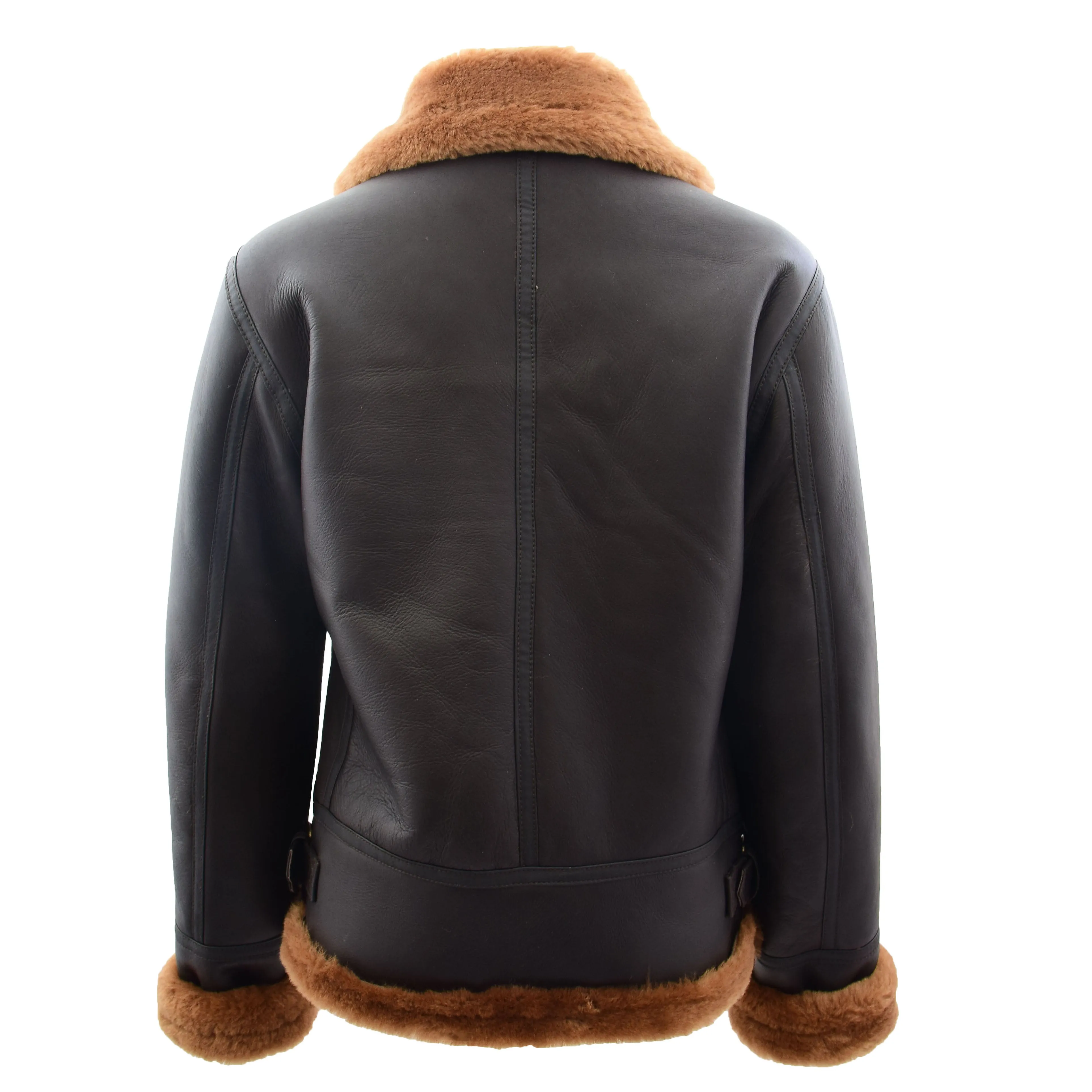 Womens Real Ginger Sheepskin Flying Jacket Hooded B3 Aviator Shearling Maria