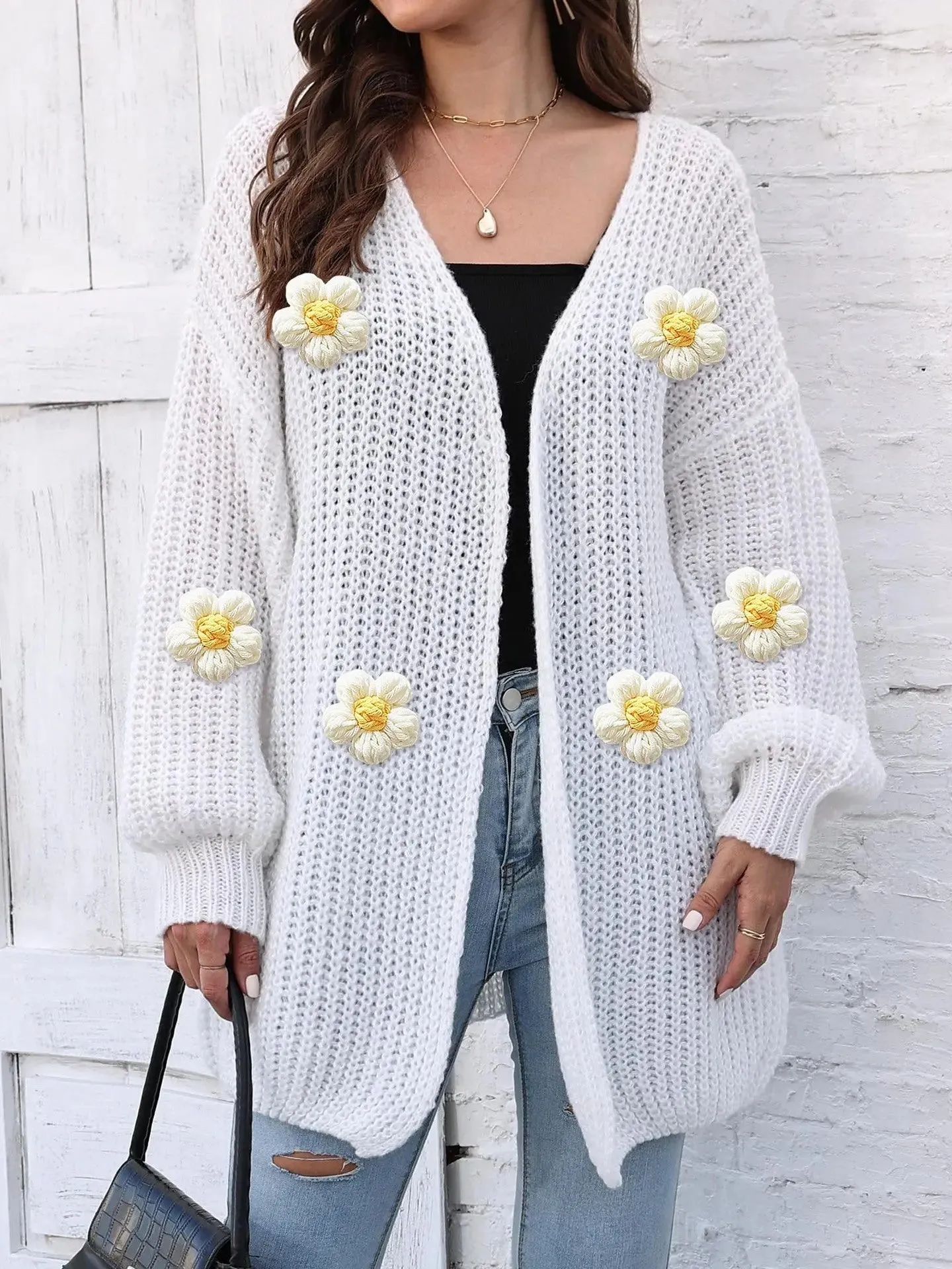 Women's Thick Woven Cardigan Coat