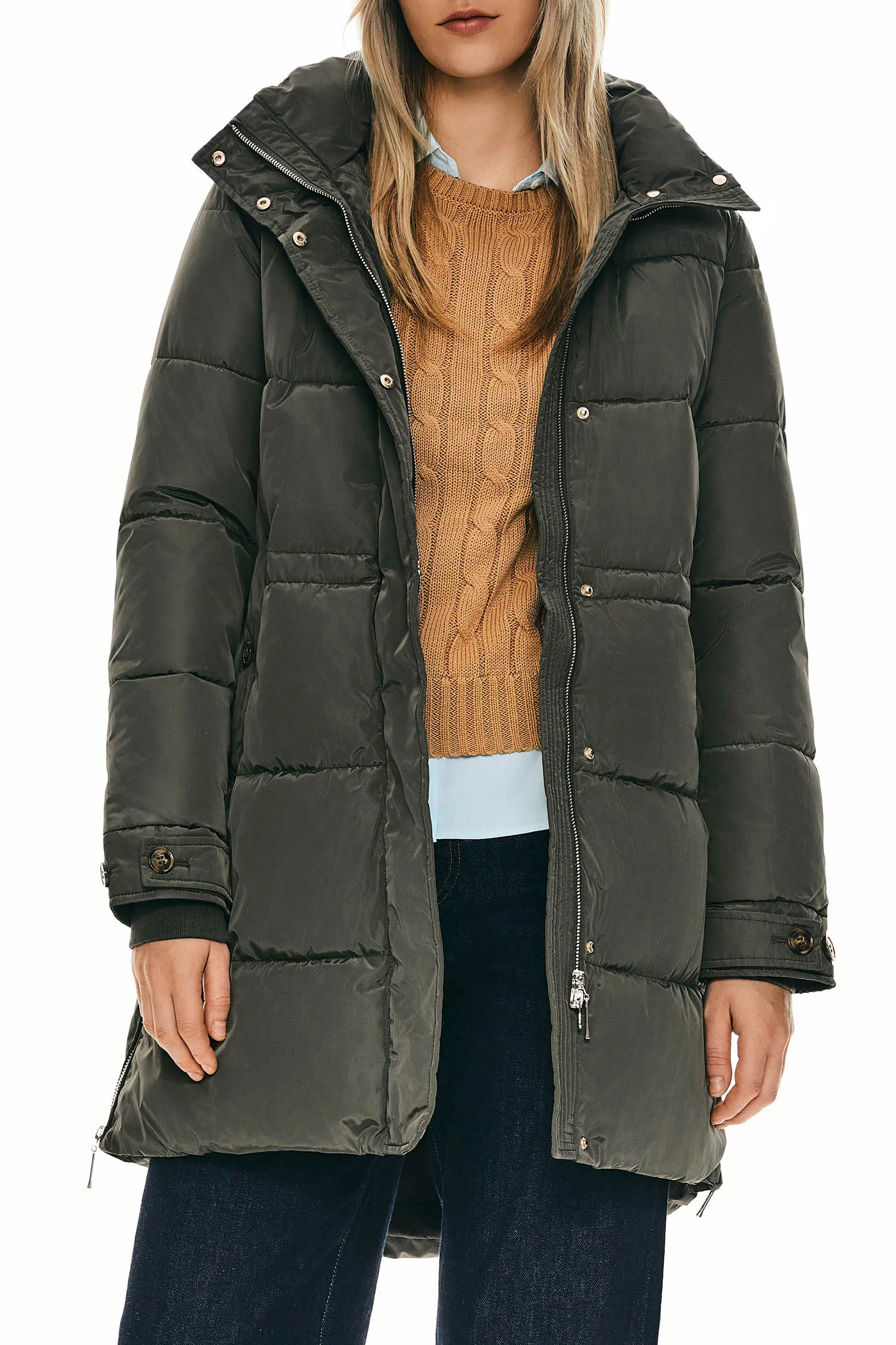 Zipper Winter Thickened Puffer Coat