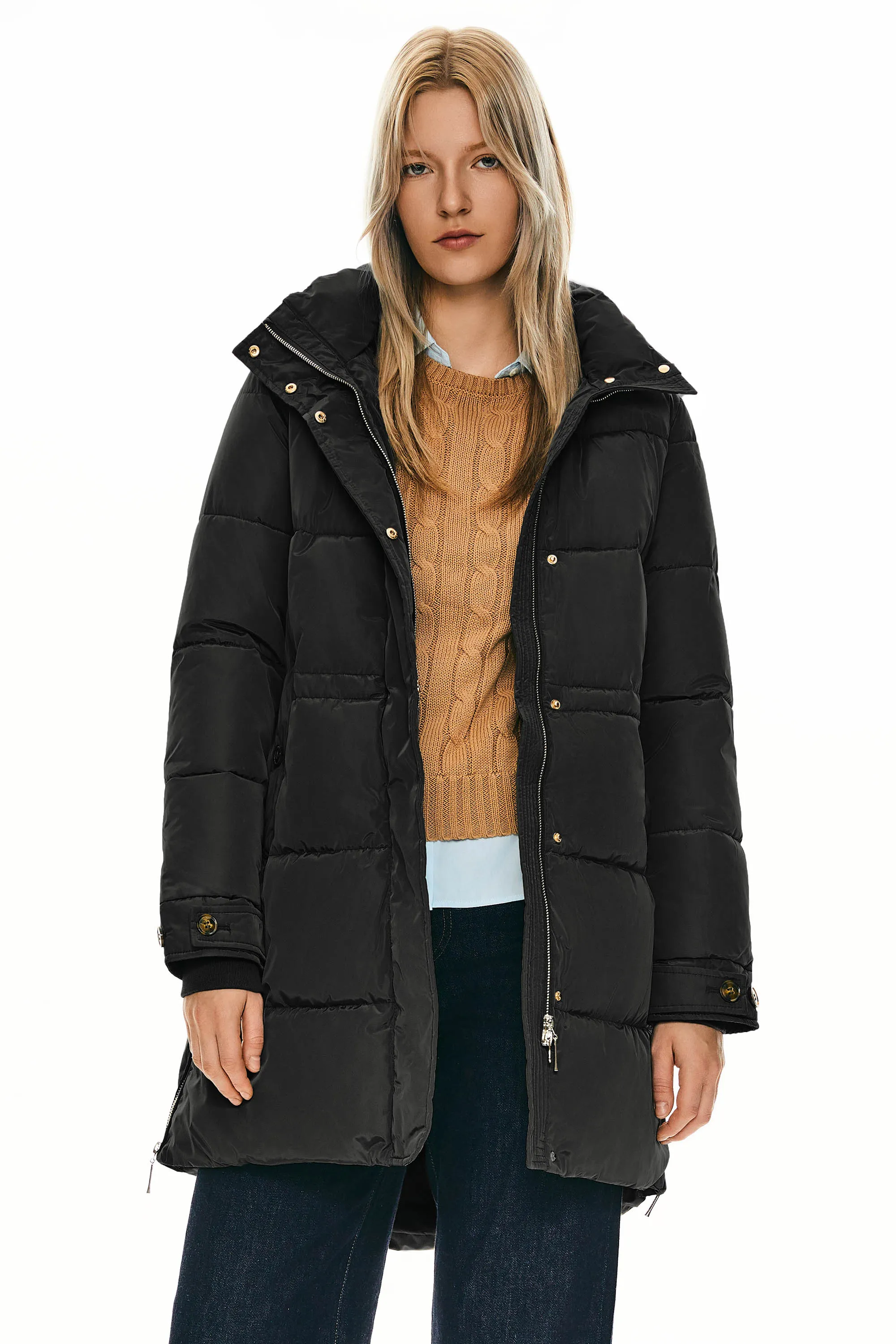 Zipper Winter Thickened Puffer Coat