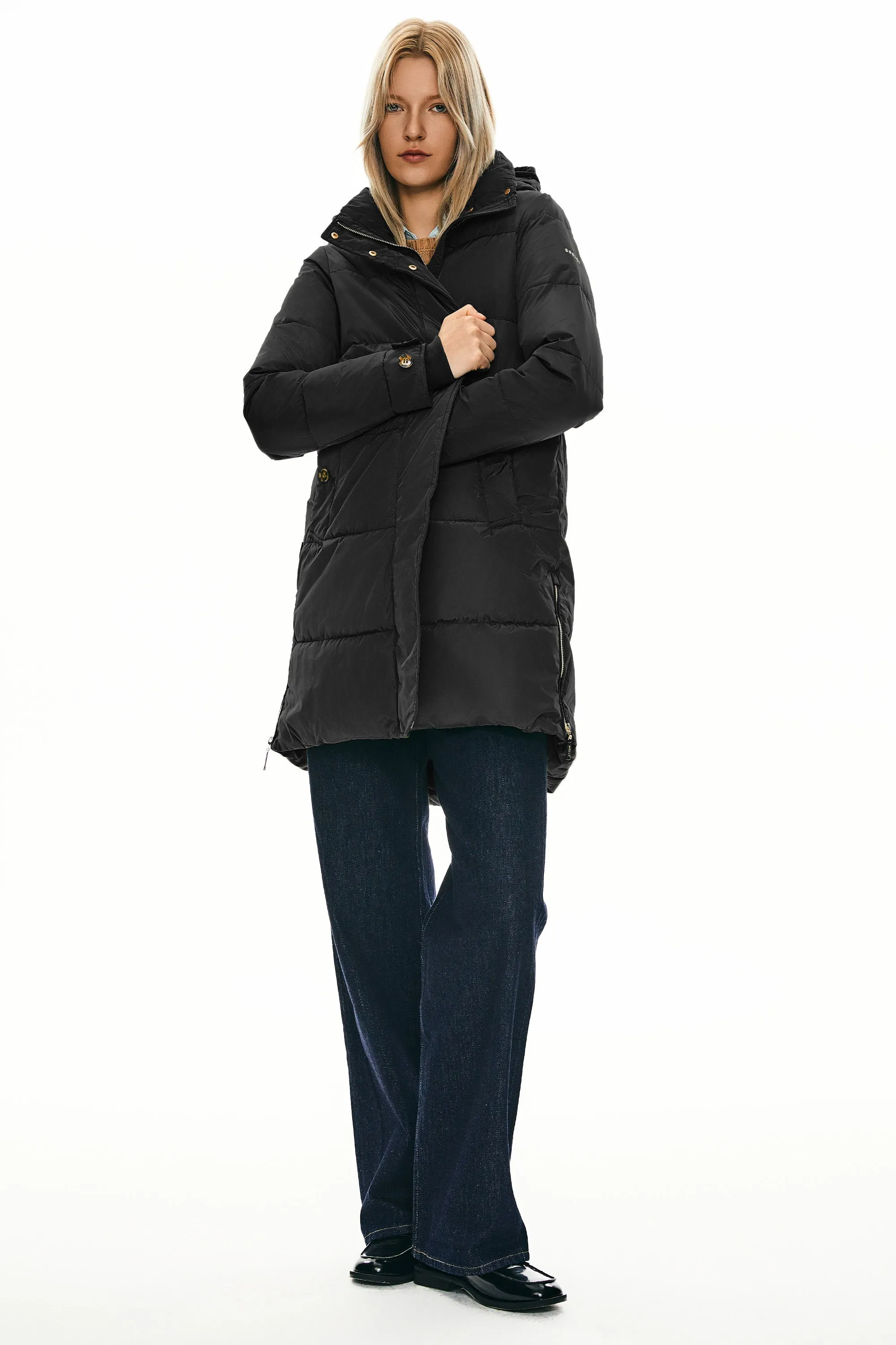 Zipper Winter Thickened Puffer Coat